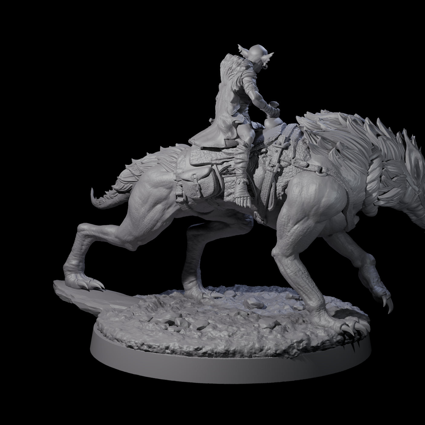 Two Insane Goblin Worg Riders Miniature for Dungeons and Dragons, Pathfinder or other TTRPGs