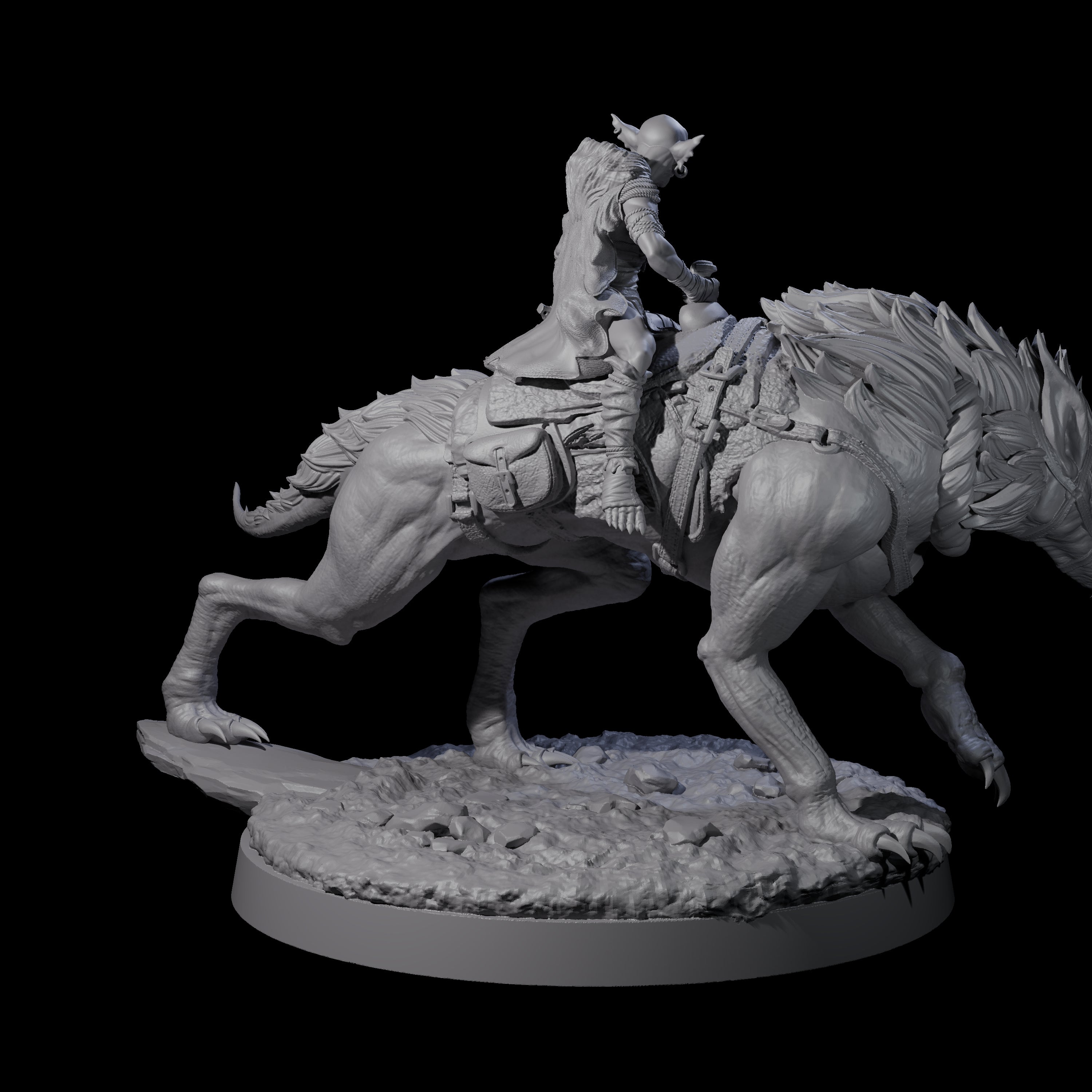 Two Insane Goblin Worg Riders Miniature for Dungeons and Dragons, Pathfinder or other TTRPGs