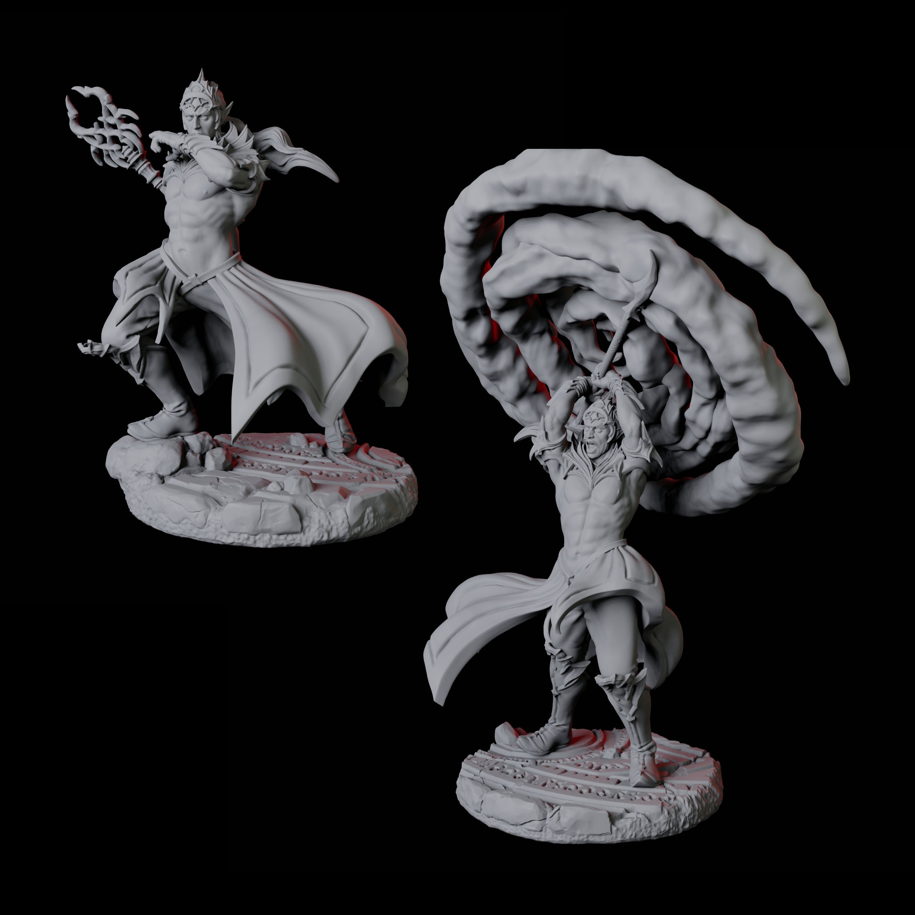 Two Mage Adepts Miniature for Dungeons and Dragons, Pathfinder or other TTRPGs