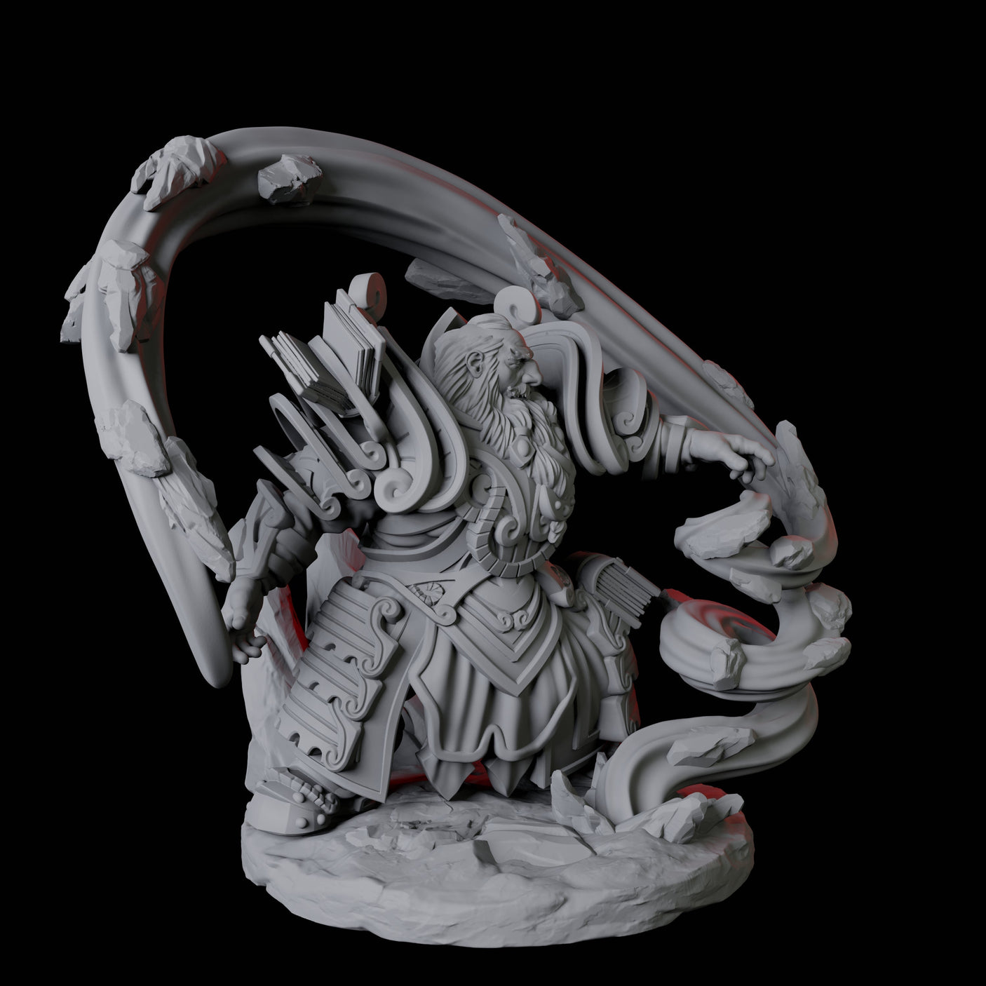 Two Male Casting Geomancers Miniature for Dungeons and Dragons, Pathfinder or other TTRPGs