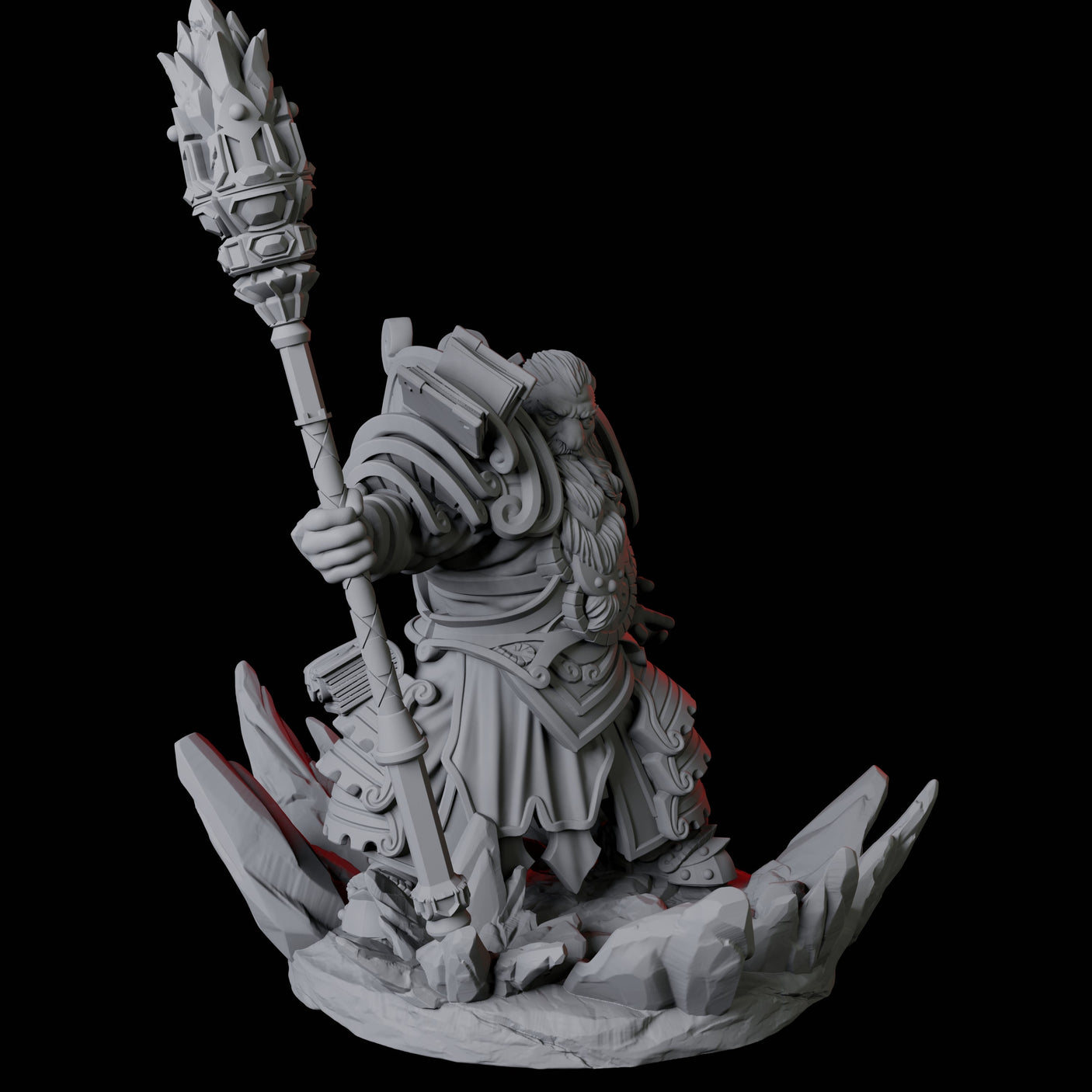 Two Male Casting Geomancers Miniature for Dungeons and Dragons, Pathfinder or other TTRPGs