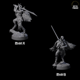 Two Poised Satyr Gladewardens Miniature for Dungeons and Dragons, Pathfinder or other TTRPGs
