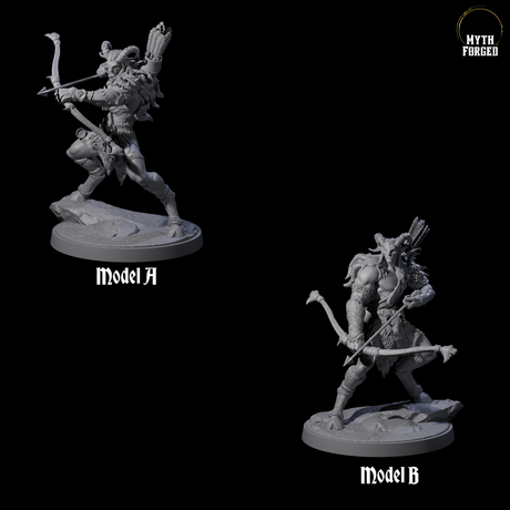 Two Precise Satyr Marksmen Miniature for Dungeons and Dragons, Pathfinder or other TTRPGs