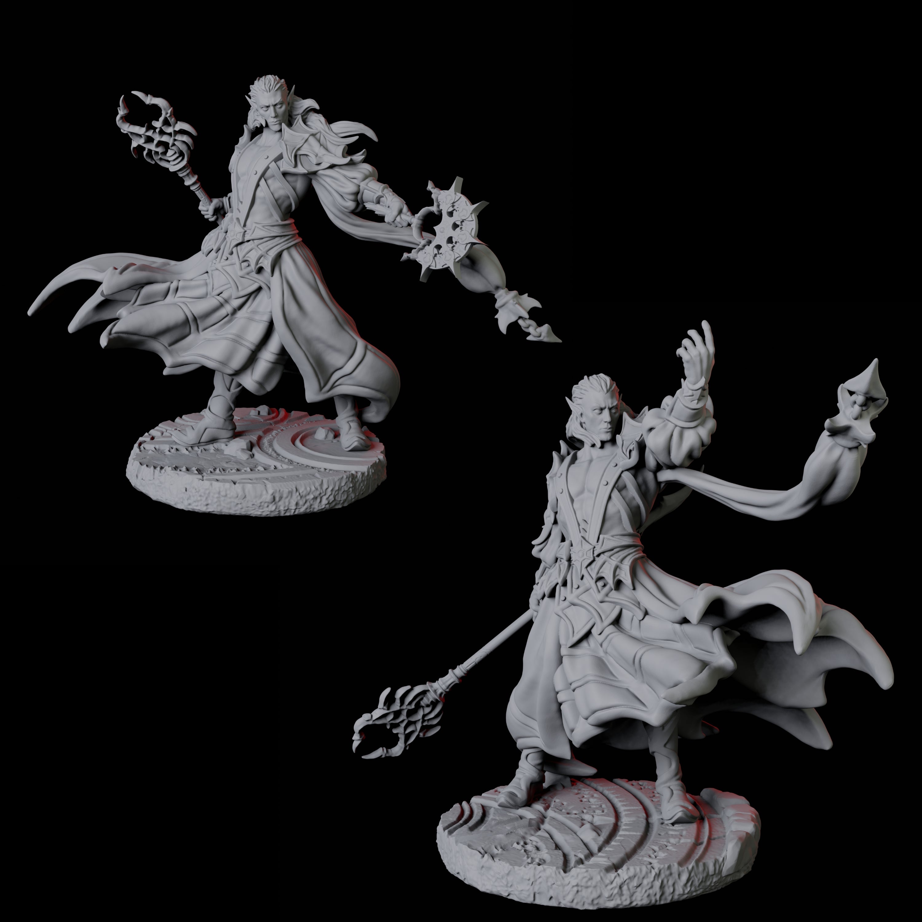 Two Proud Clerics Miniature for Dungeons and Dragons, Pathfinder or other TTRPGs