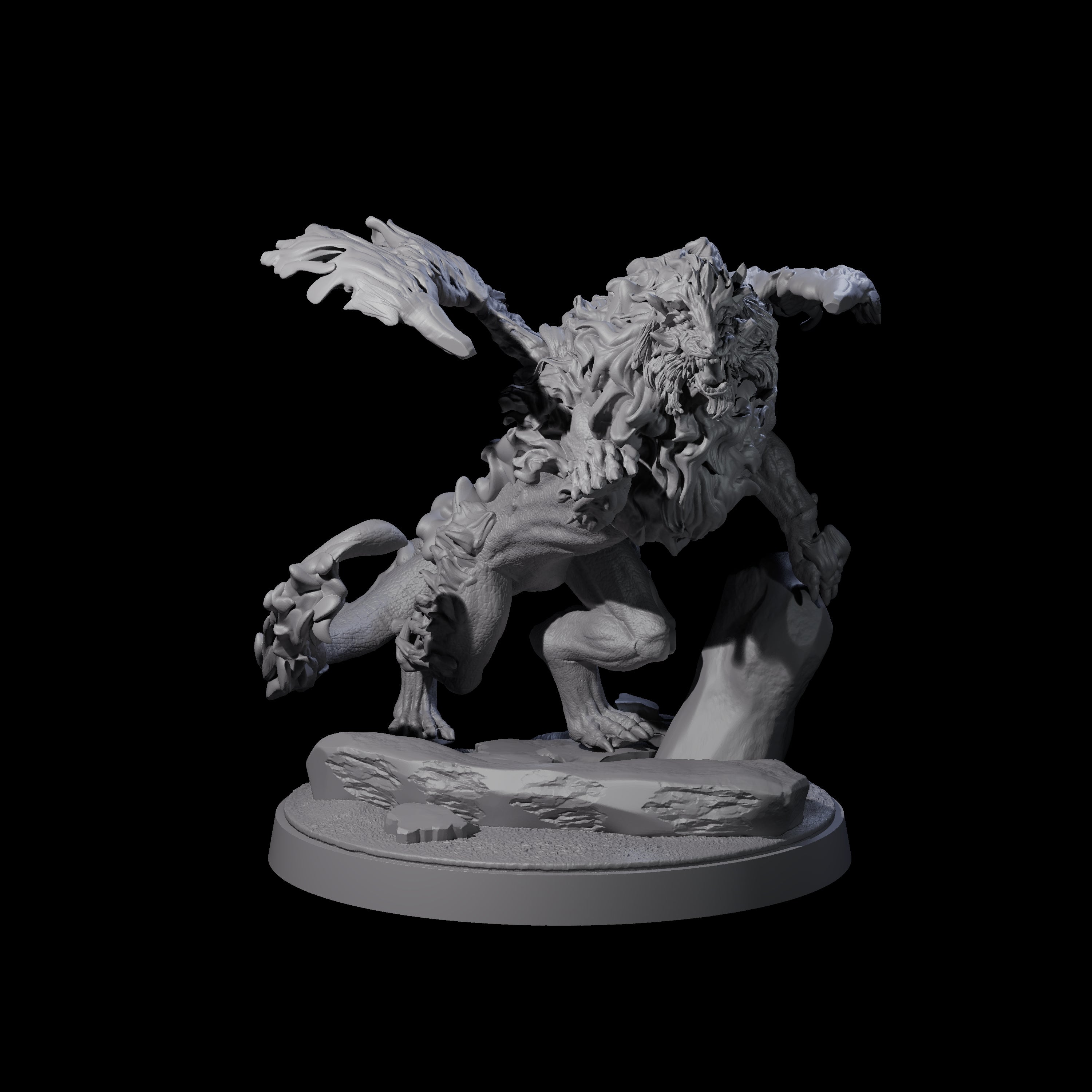 Two Prowling Grimalkins Miniature for Dungeons and Dragons, Pathfinder or other TTRPGs