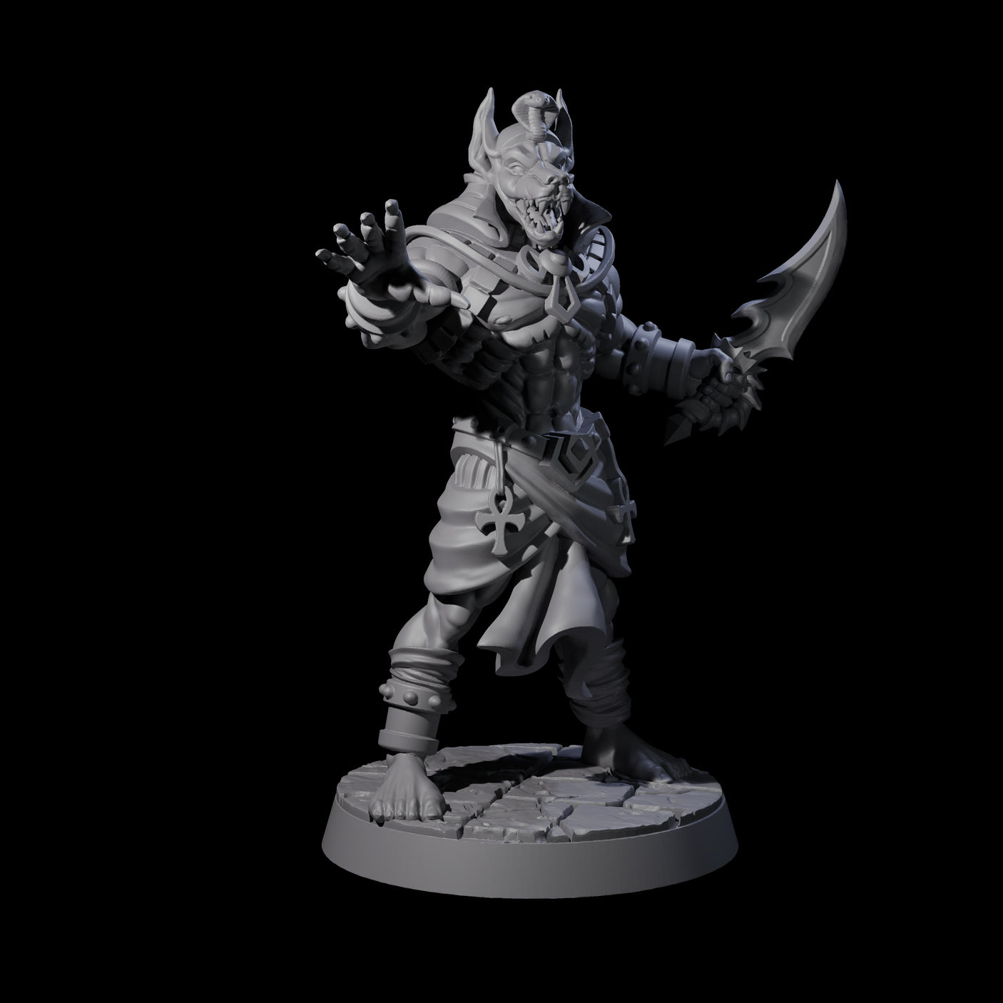 Two Raving Anubis Guards Miniature for Dungeons and Dragons, Pathfinder or other TTRPGs