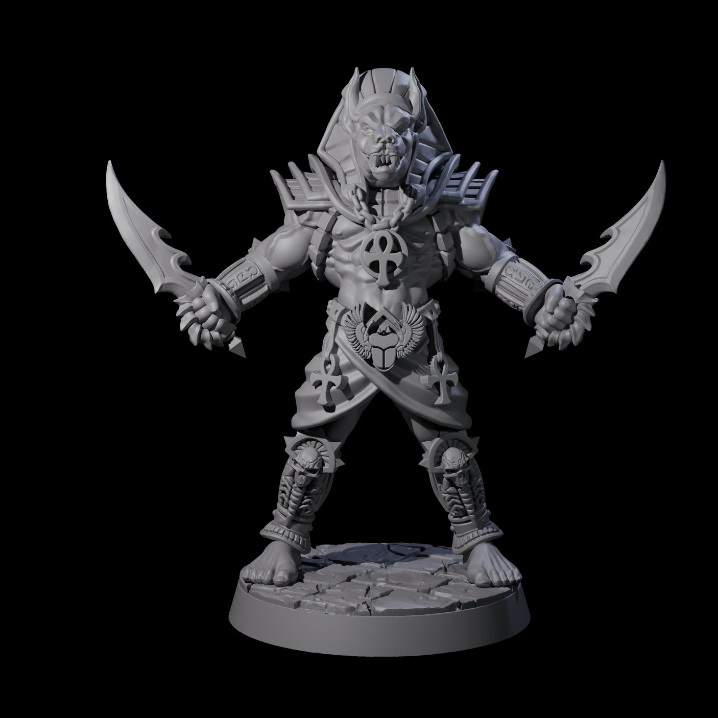 Two Raving Anubis Guards Miniature for Dungeons and Dragons, Pathfinder or other TTRPGs