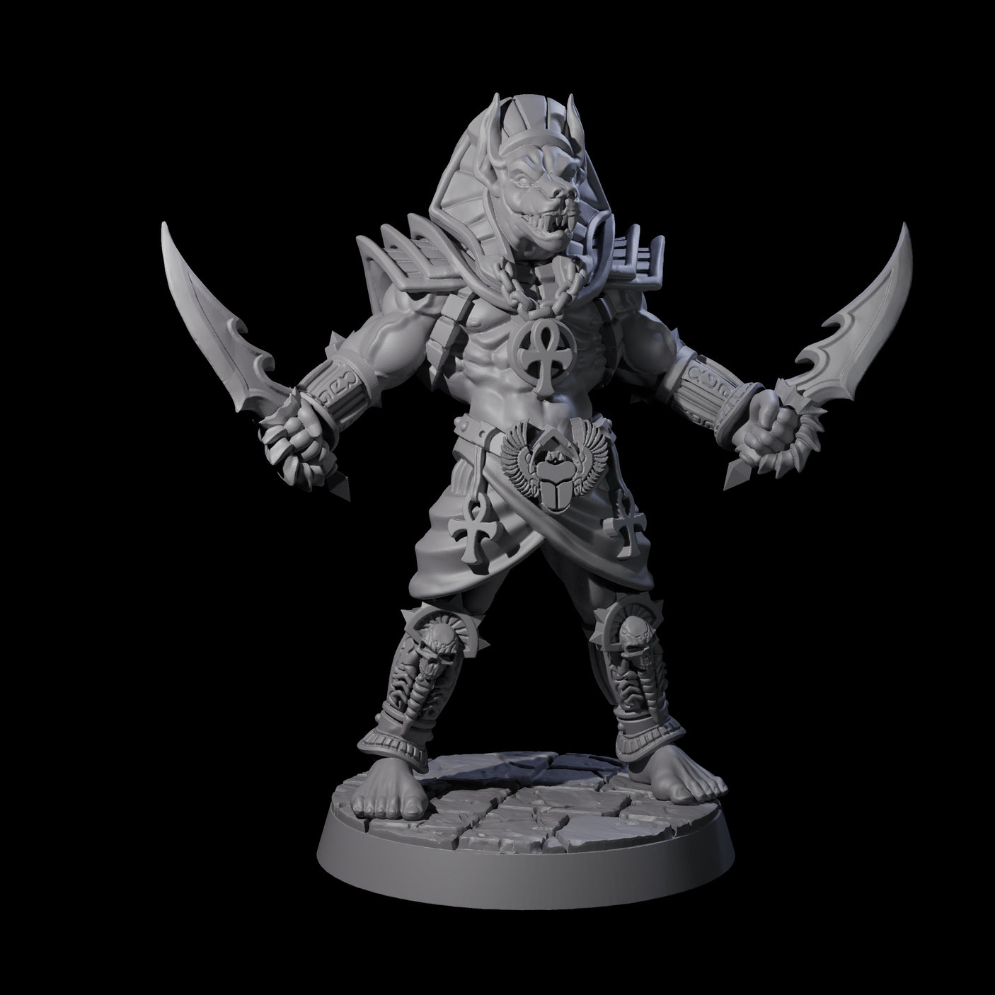 Two Raving Anubis Guards Miniature for Dungeons and Dragons, Pathfinder or other TTRPGs