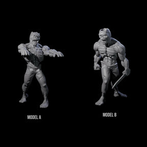 Two Roaming Zombies Miniature for Dungeons and Dragons, Pathfinder or other TTRPGs