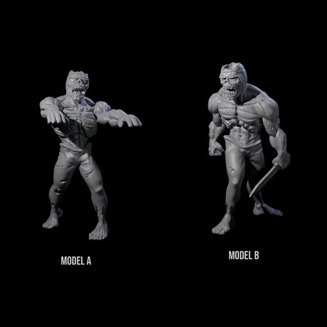 Two Roaming Zombies Miniature for Dungeons and Dragons, Pathfinder or other TTRPGs
