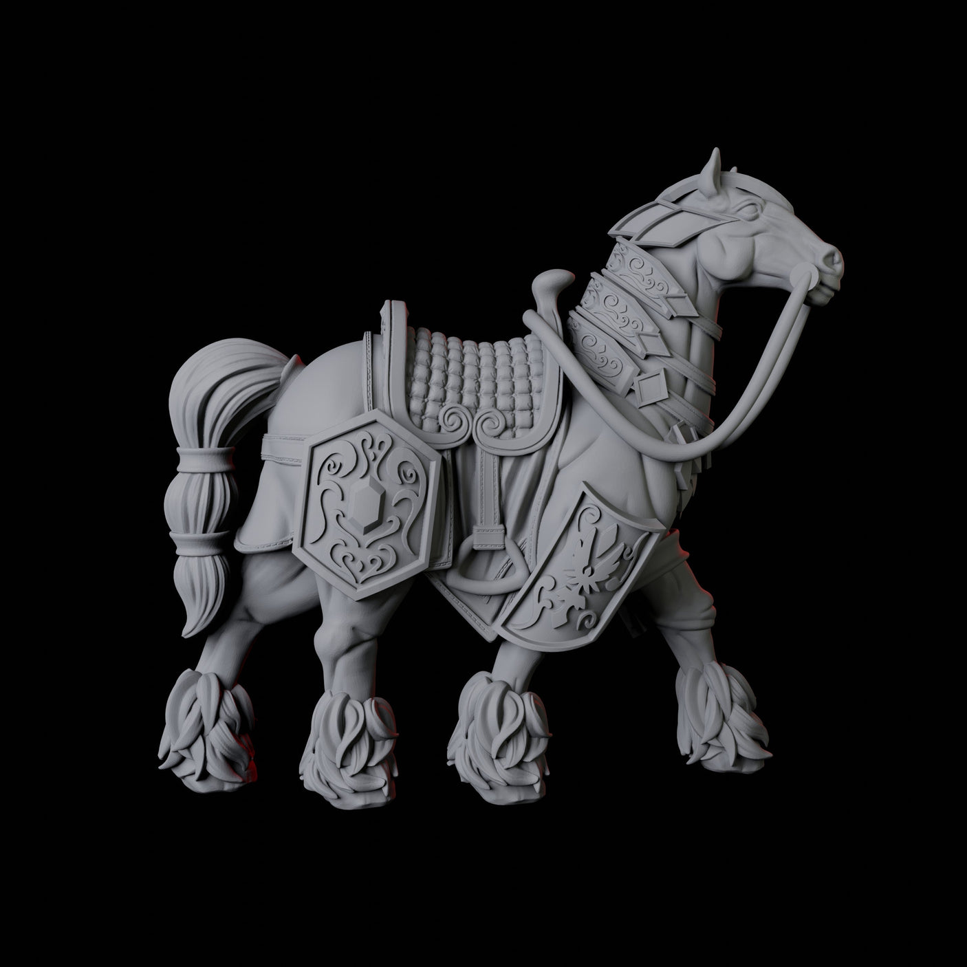 Two Royal Horses Miniature for Dungeons and Dragons, Pathfinder or other TTRPGs