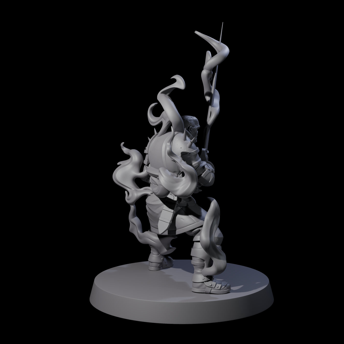 Two Smoking Shadow Paladins Miniature for Dungeons and Dragons, Pathfinder or other TTRPGs