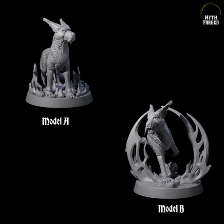 Two Sparking Blink Dogs Miniature for Dungeons and Dragons, Pathfinder or other TTRPGs
