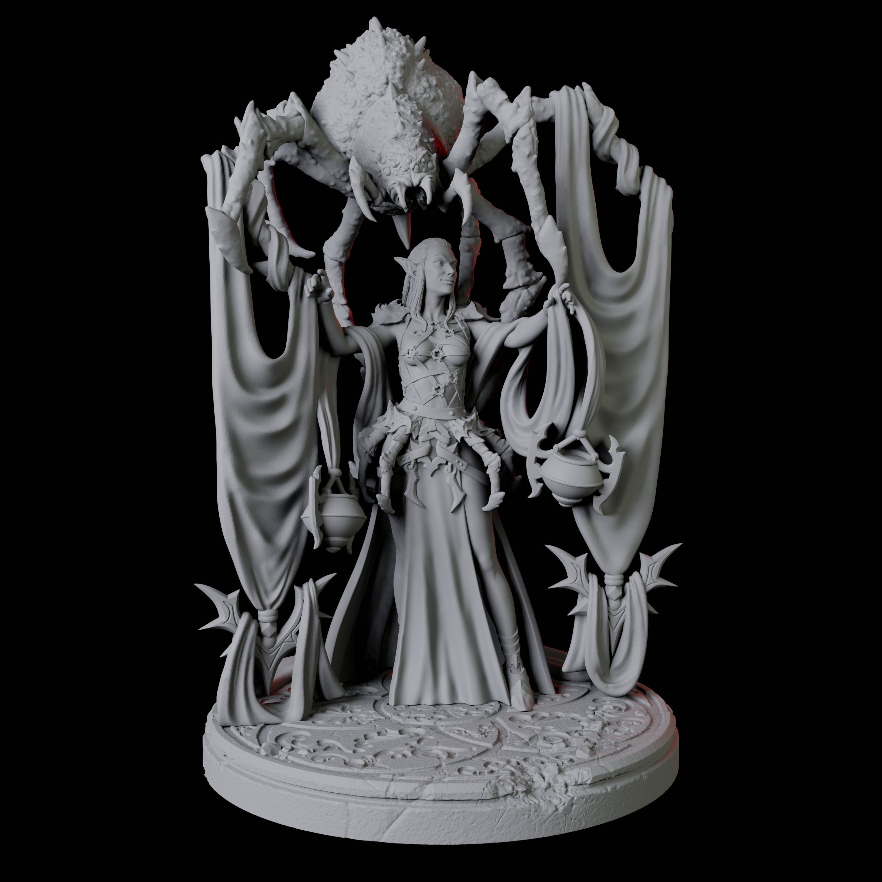 Two Spider Priestess' Miniature for Dungeons and Dragons, Pathfinder or other TTRPGs