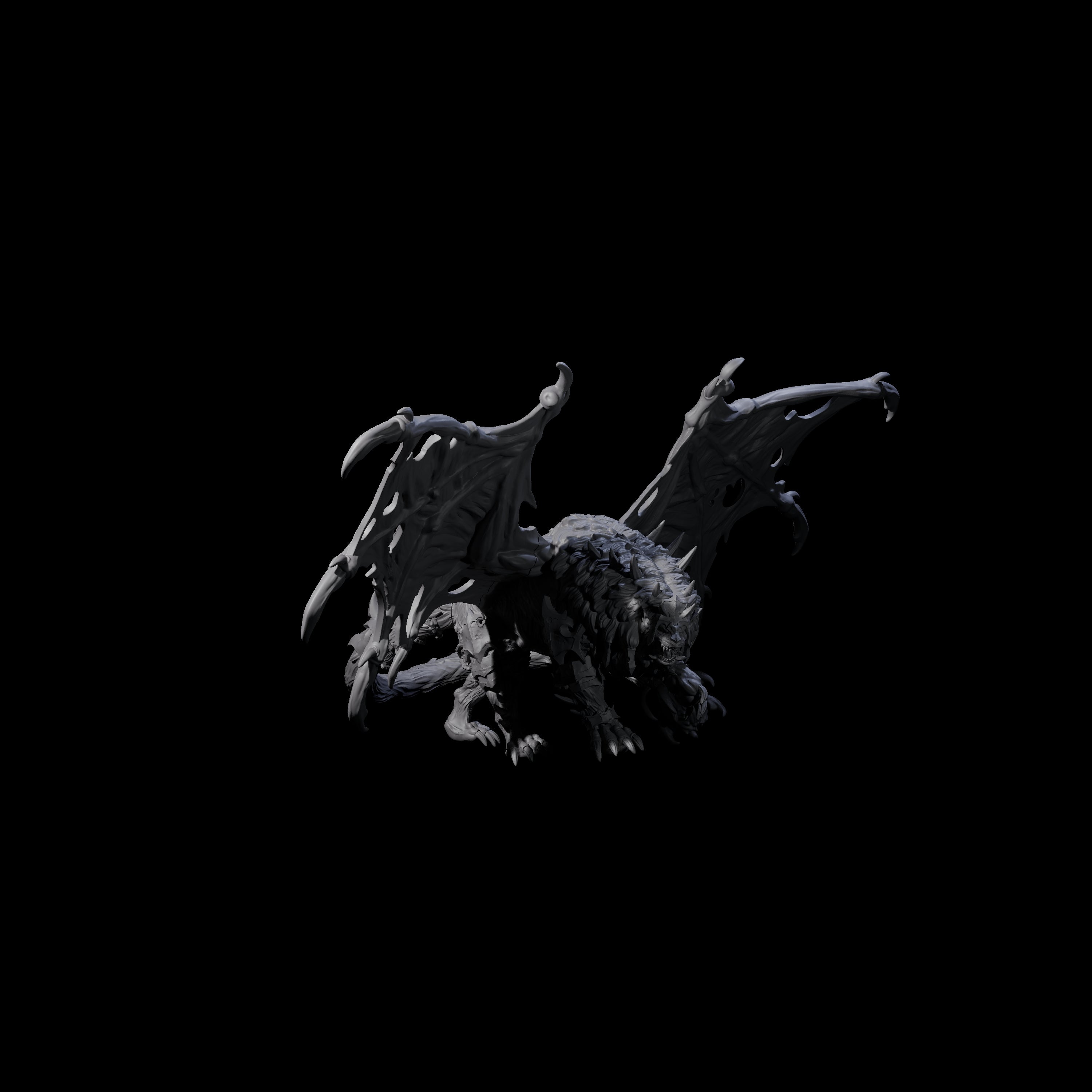 Two Stretching Dark Manticores Miniature for Dungeons and Dragons, Pathfinder or other TTRPGs