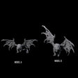 Two Stretching Dark Manticores Miniature for Dungeons and Dragons, Pathfinder or other TTRPGs