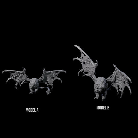 Two Stretching Dark Manticores Miniature for Dungeons and Dragons, Pathfinder or other TTRPGs