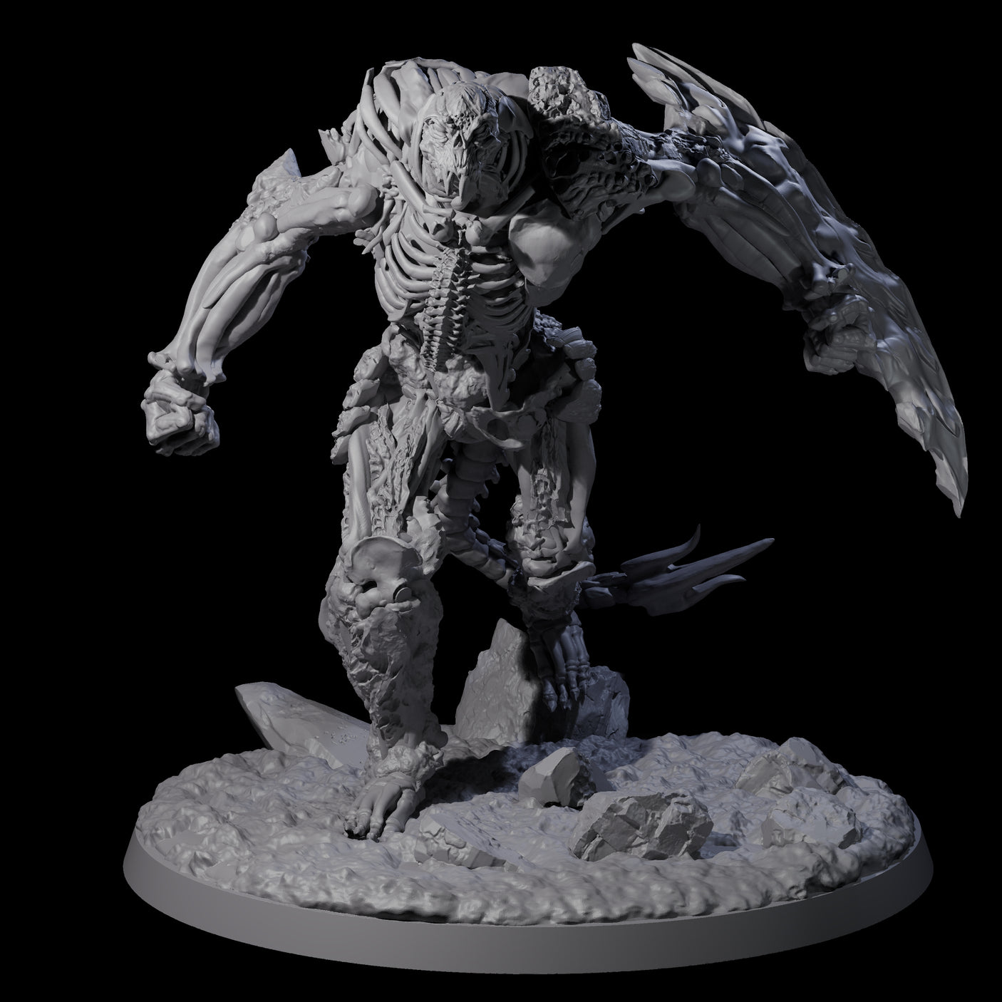 Two Striding Bone Colossi Miniature for Dungeons and Dragons, Pathfinder or other TTRPGs