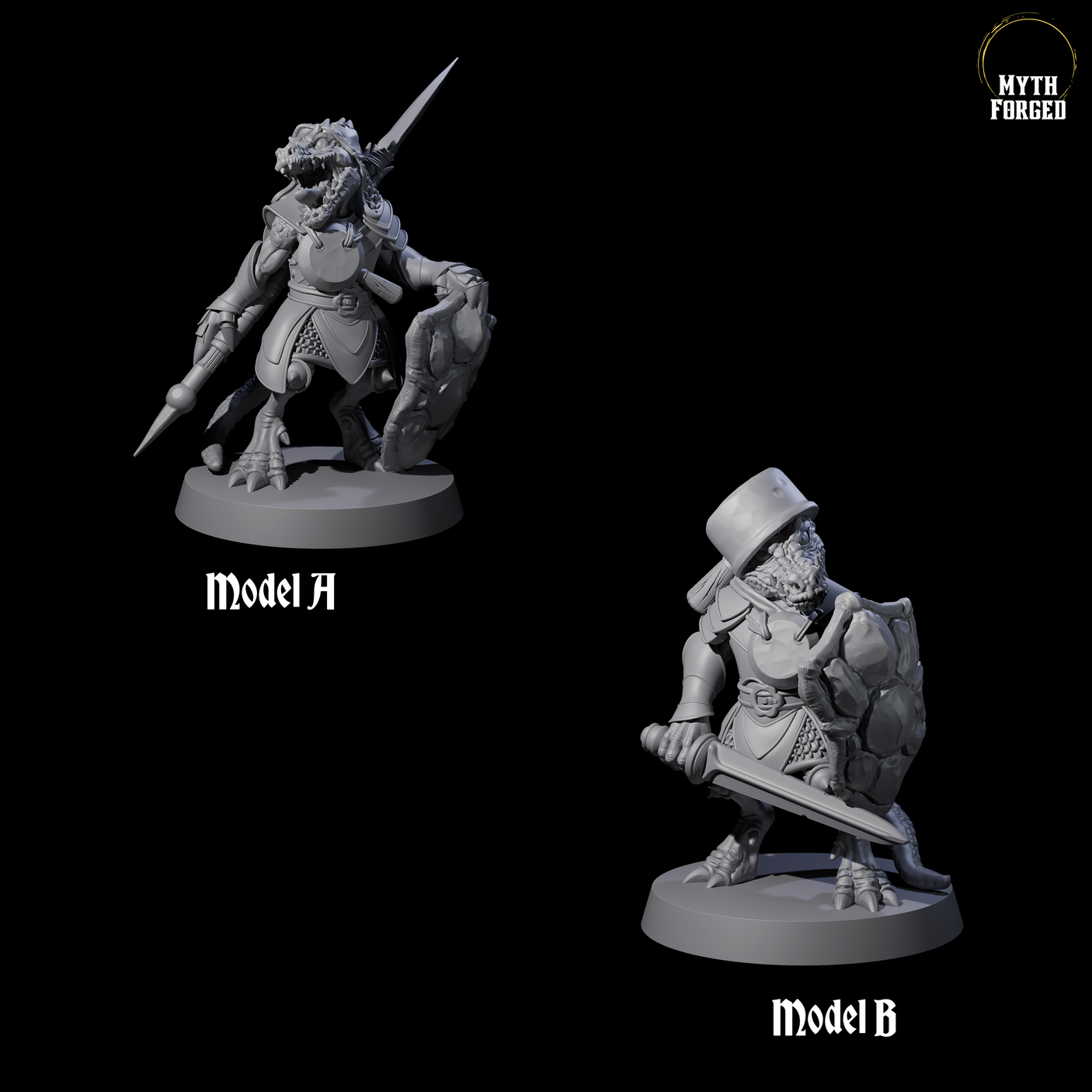 Two Stupid Armoured Kobolds Miniature for Dungeons and Dragons, Pathfinder or other TTRPGs