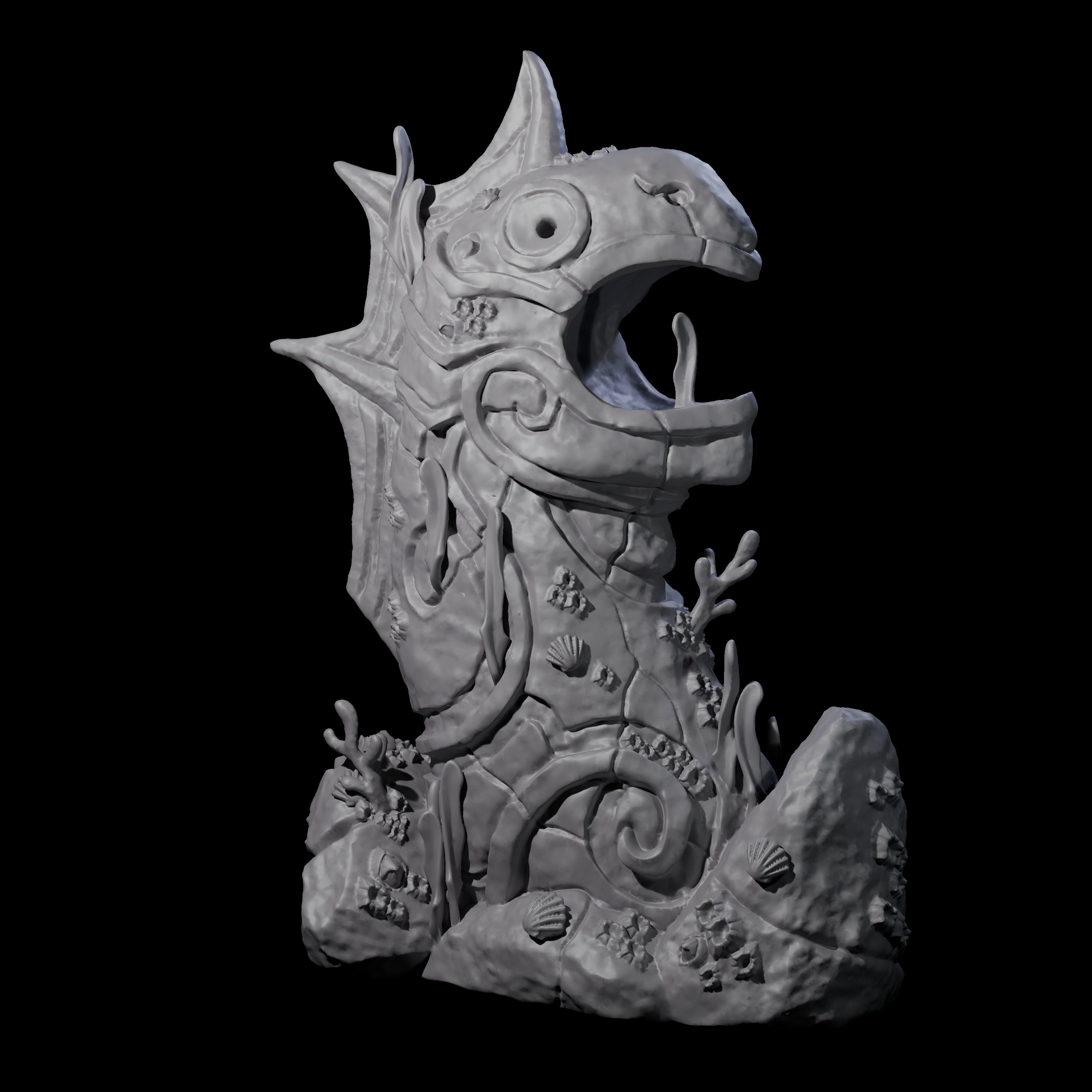 Two Underwater Ruined Statues Miniature for Dungeons and Dragons, Pathfinder or other TTRPGs