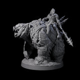 Two Wild Bear Riders Miniature for Dungeons and Dragons, Pathfinder or other TTRPGs