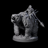 Two Wild Bear Riders Miniature for Dungeons and Dragons, Pathfinder or other TTRPGs