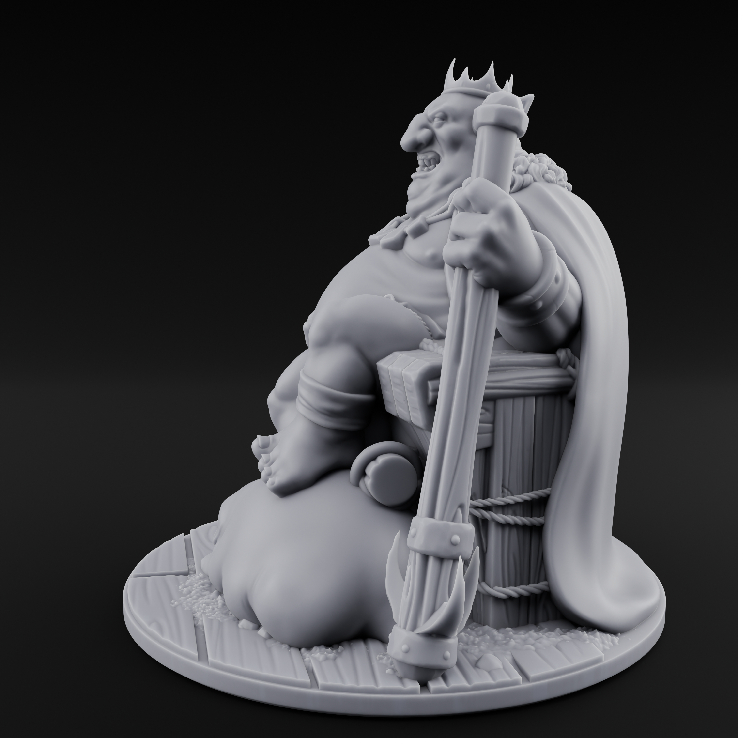 Tyrannical Goblin King Miniature for Dungeons and Dragons, Pathfinder or other TTRPGs