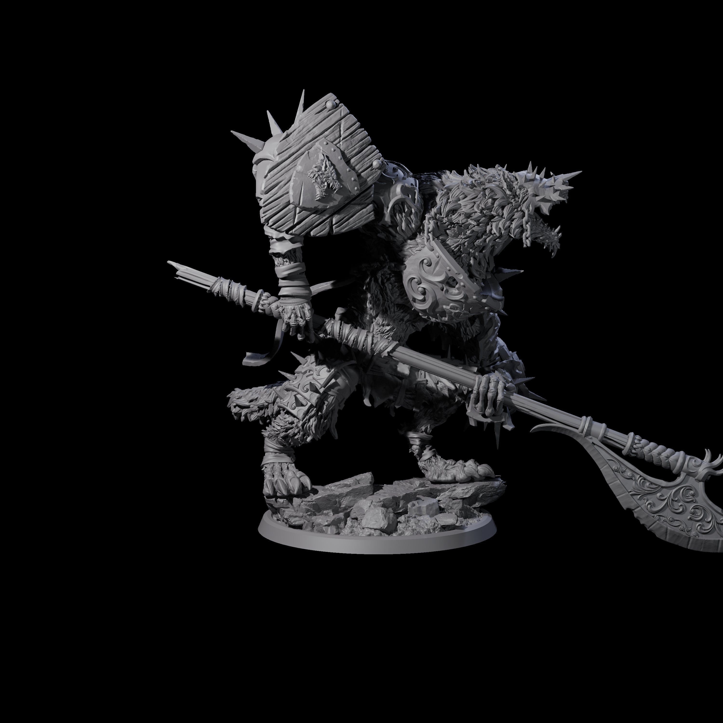 Uncontrolable Werewolf C Miniature for Dungeons and Dragons, Pathfinder or other TTRPGs