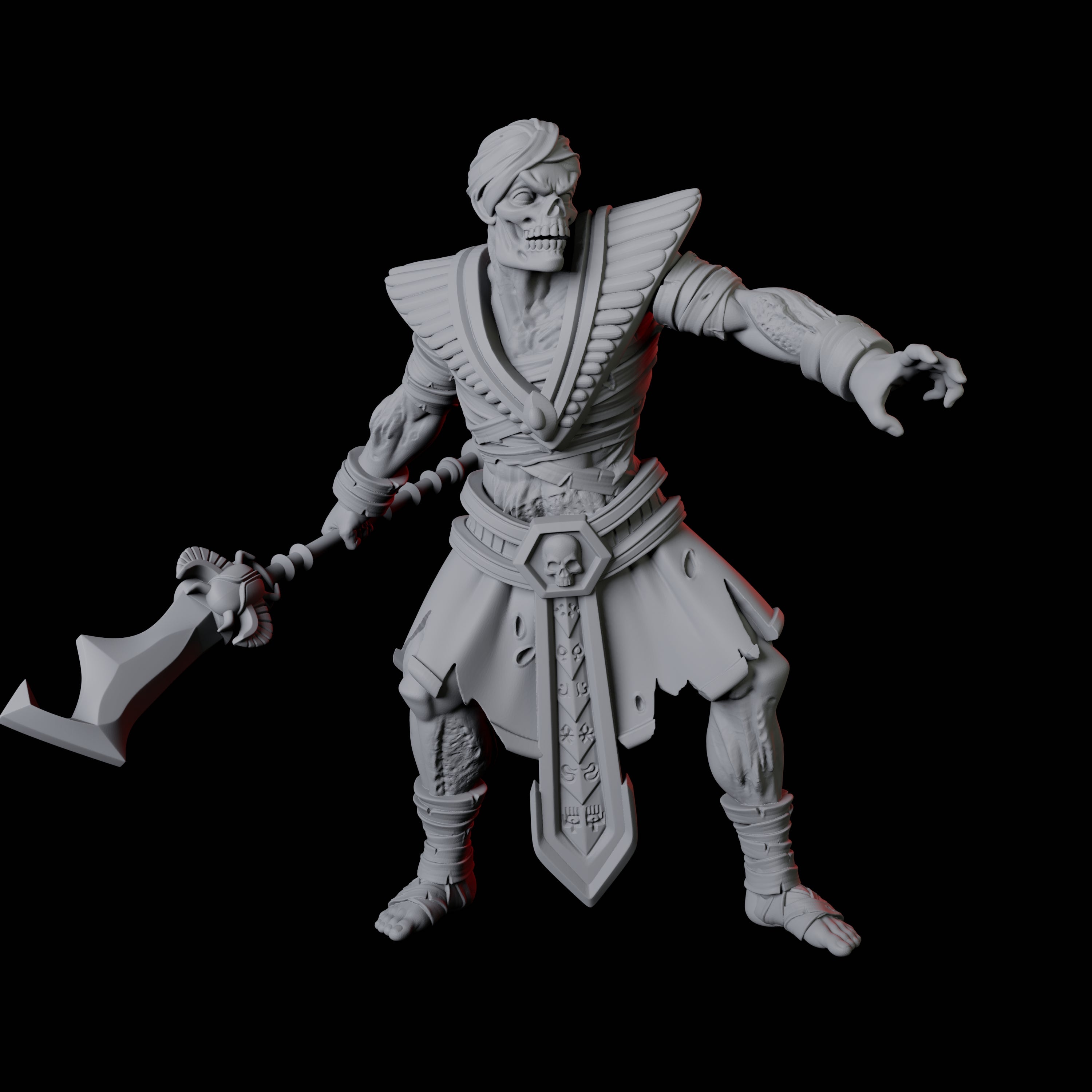 Undead Ancient Egyptian Guard Mummy B Miniature for Dungeons and Dragons, Pathfinder or other TTRPGs