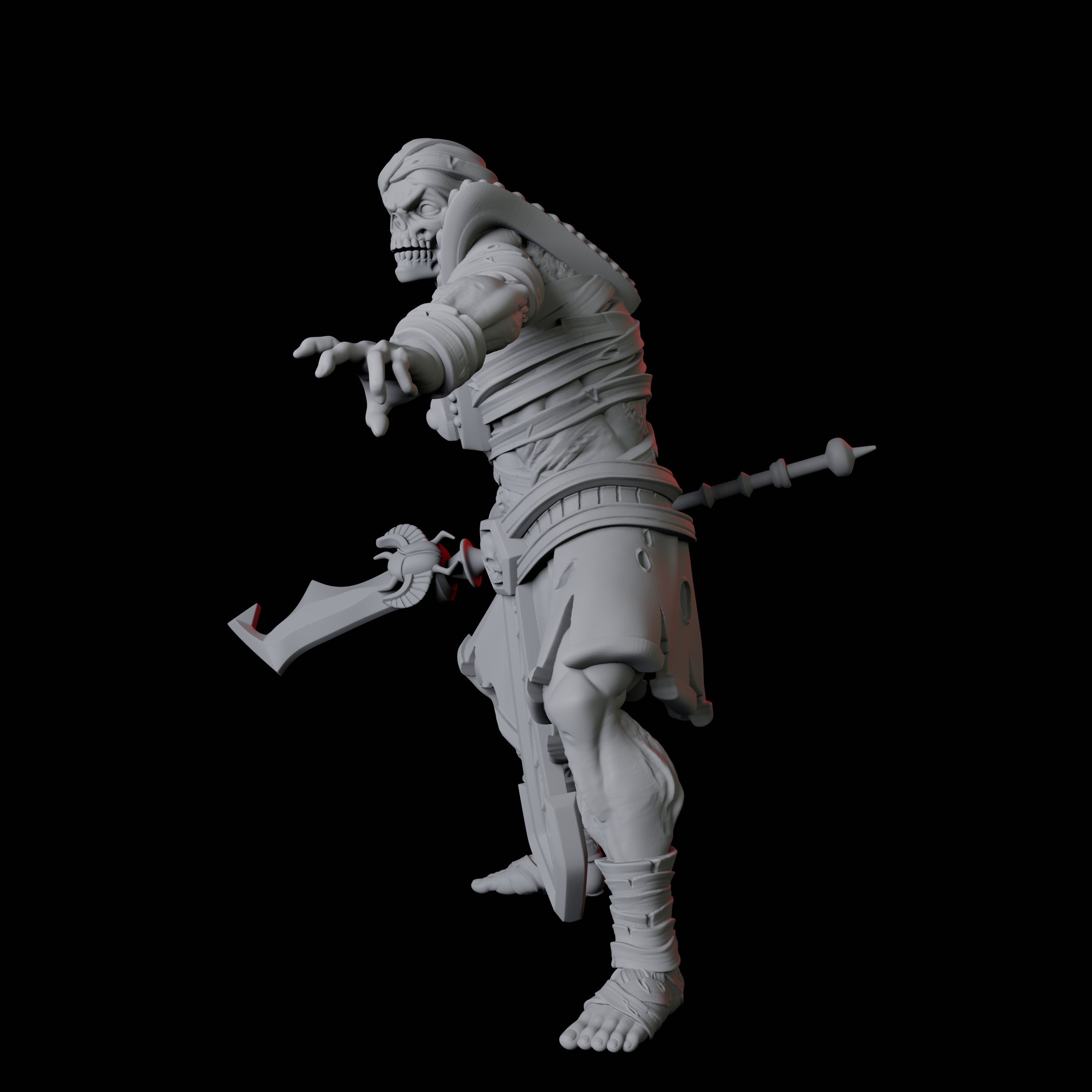 Undead Ancient Egyptian Guard Mummy B Miniature for Dungeons and Dragons, Pathfinder or other TTRPGs