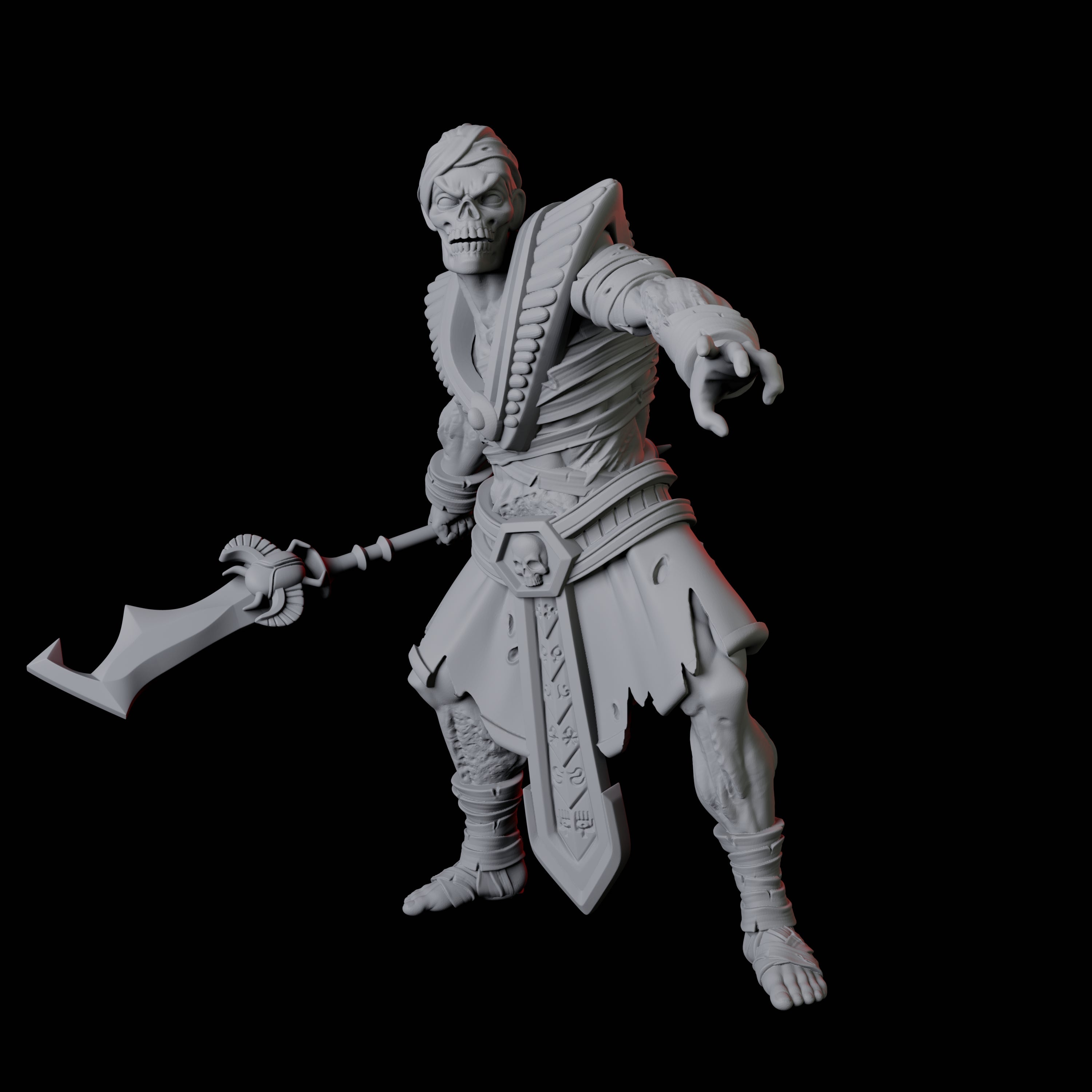 Undead Ancient Egyptian Guard Mummy B Miniature for Dungeons and Dragons, Pathfinder or other TTRPGs