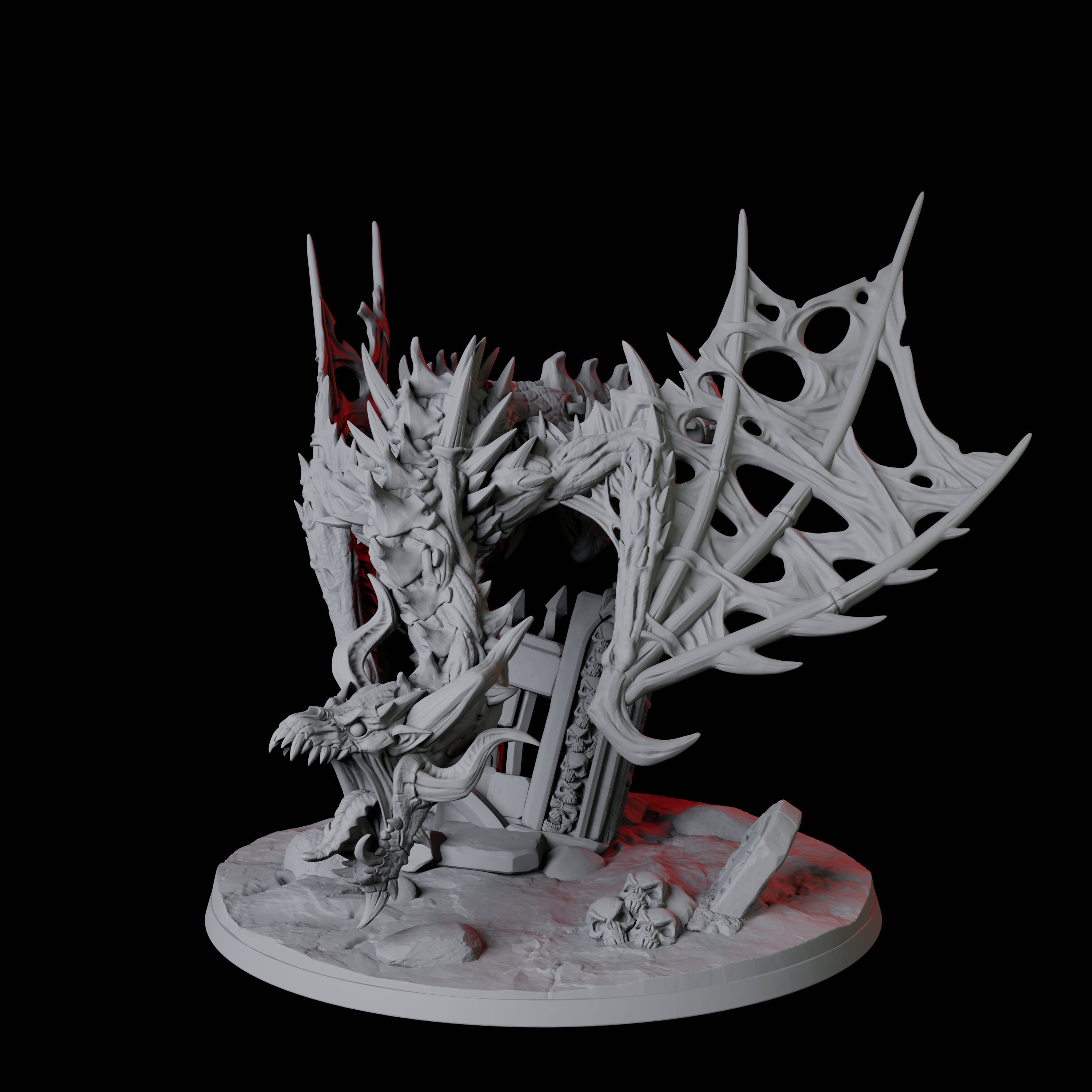 Undead Bone Dragon Miniature for Dungeons and Dragons, Pathfinder or other TTRPGs