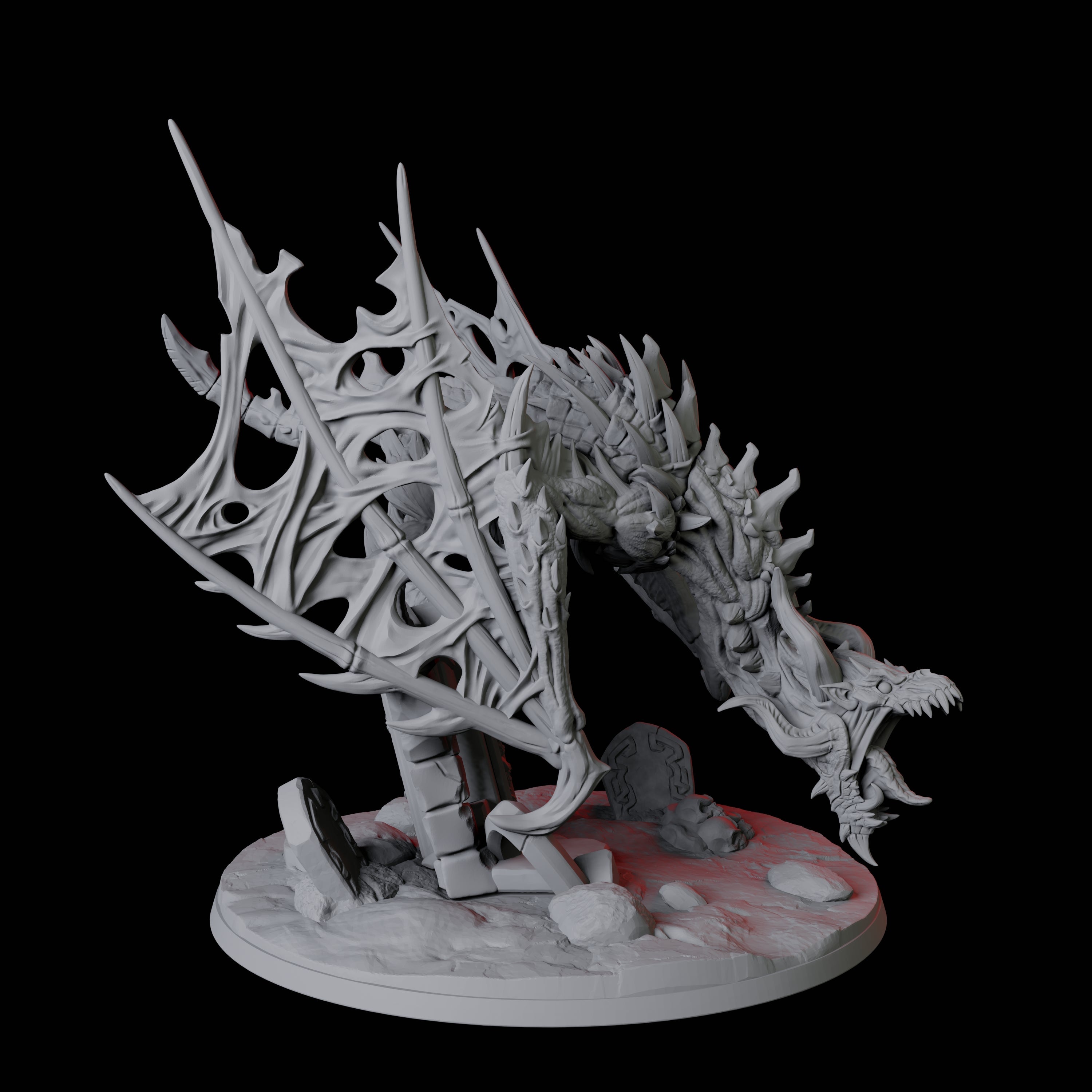 Undead Bone Dragon Miniature for Dungeons and Dragons, Pathfinder or other TTRPGs