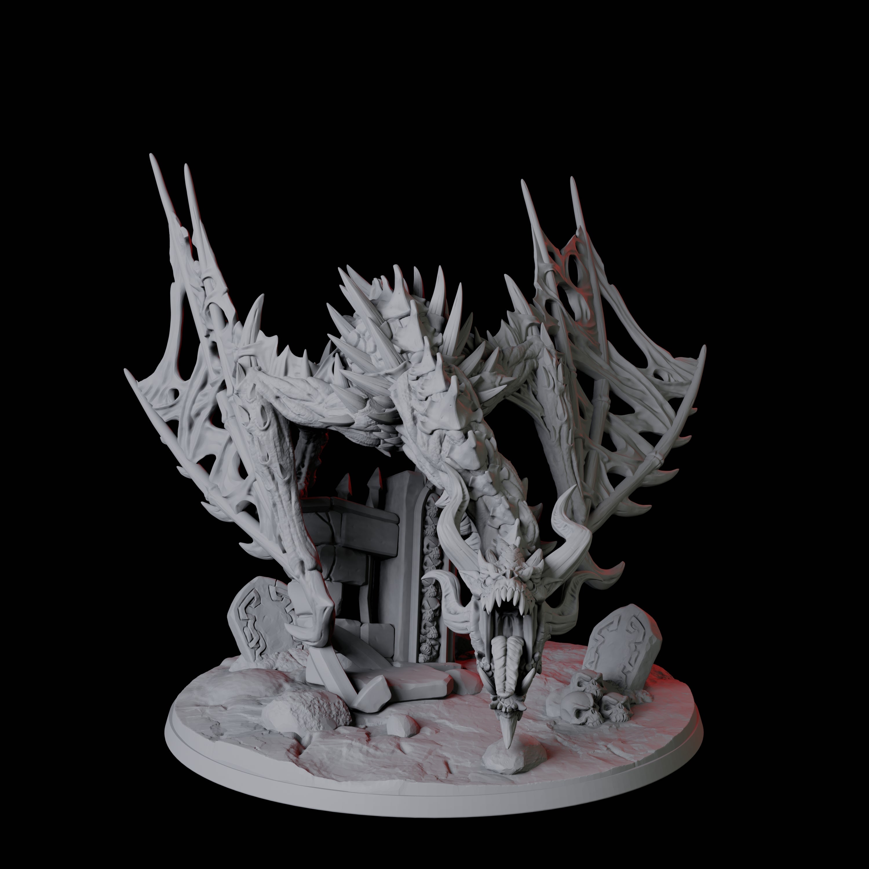 Undead Bone Dragon Miniature for Dungeons and Dragons, Pathfinder or other TTRPGs