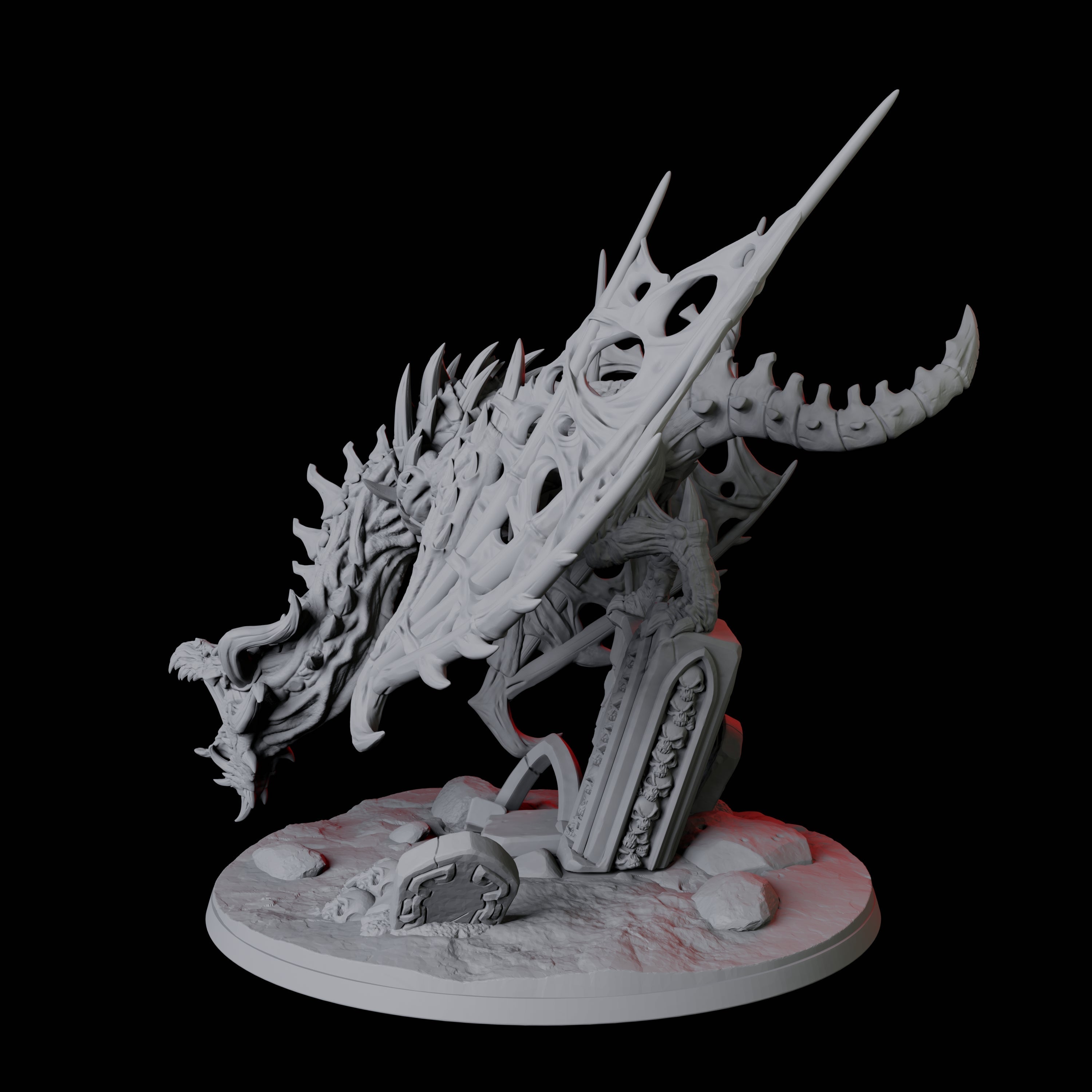 Undead Bone Dragon Miniature for Dungeons and Dragons, Pathfinder or other TTRPGs