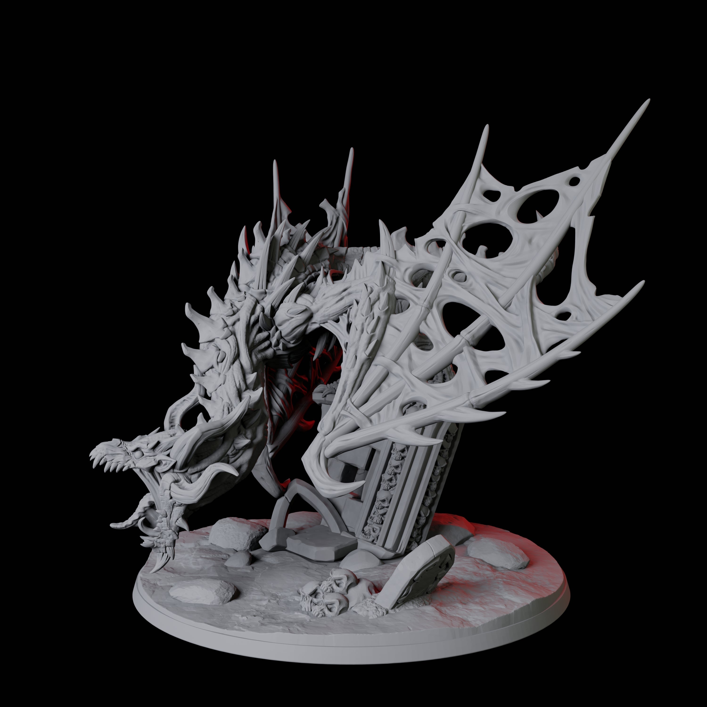 Undead Bone Dragon Miniature for Dungeons and Dragons, Pathfinder or other TTRPGs