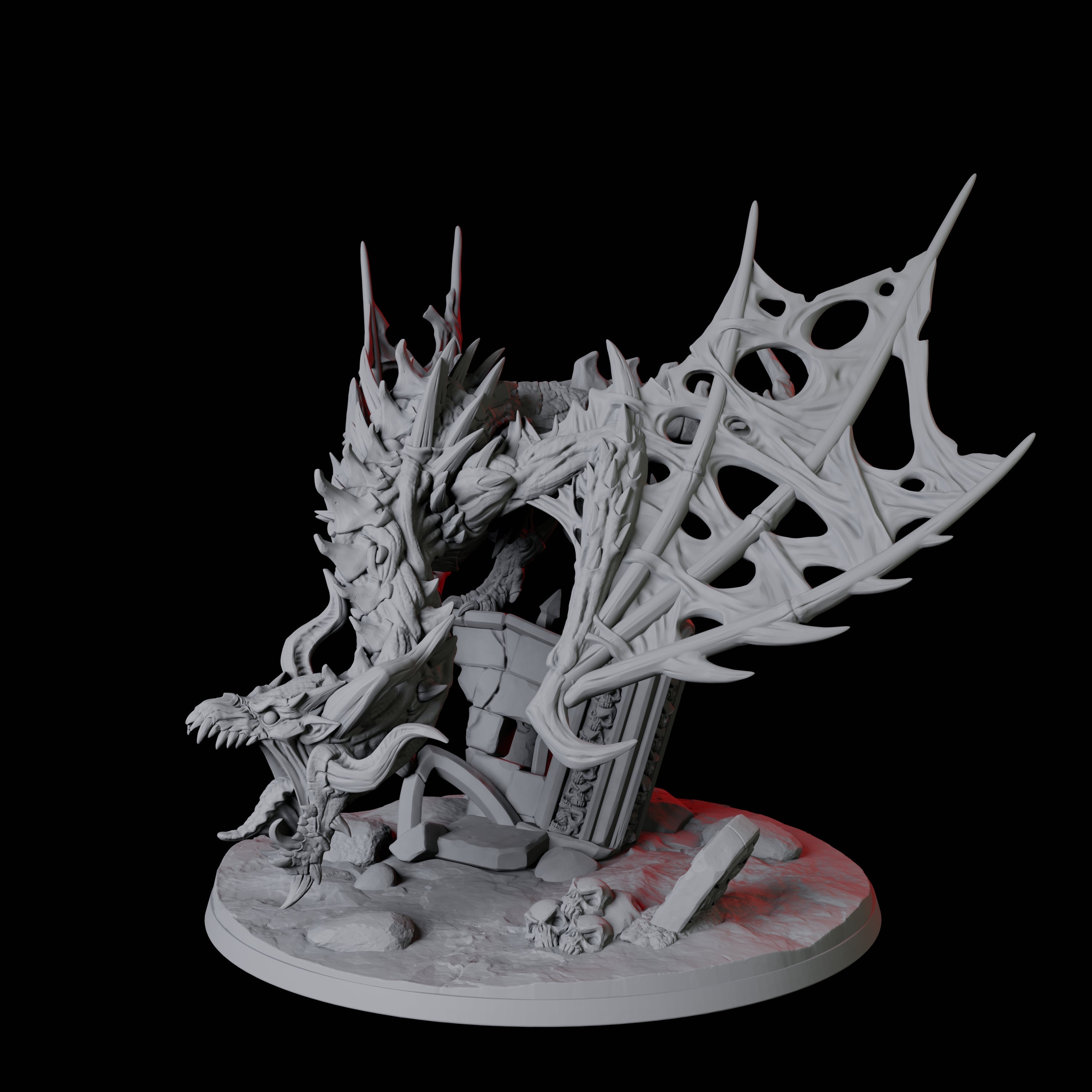 Undead Bone Dragon Miniature for Dungeons and Dragons, Pathfinder or other TTRPGs