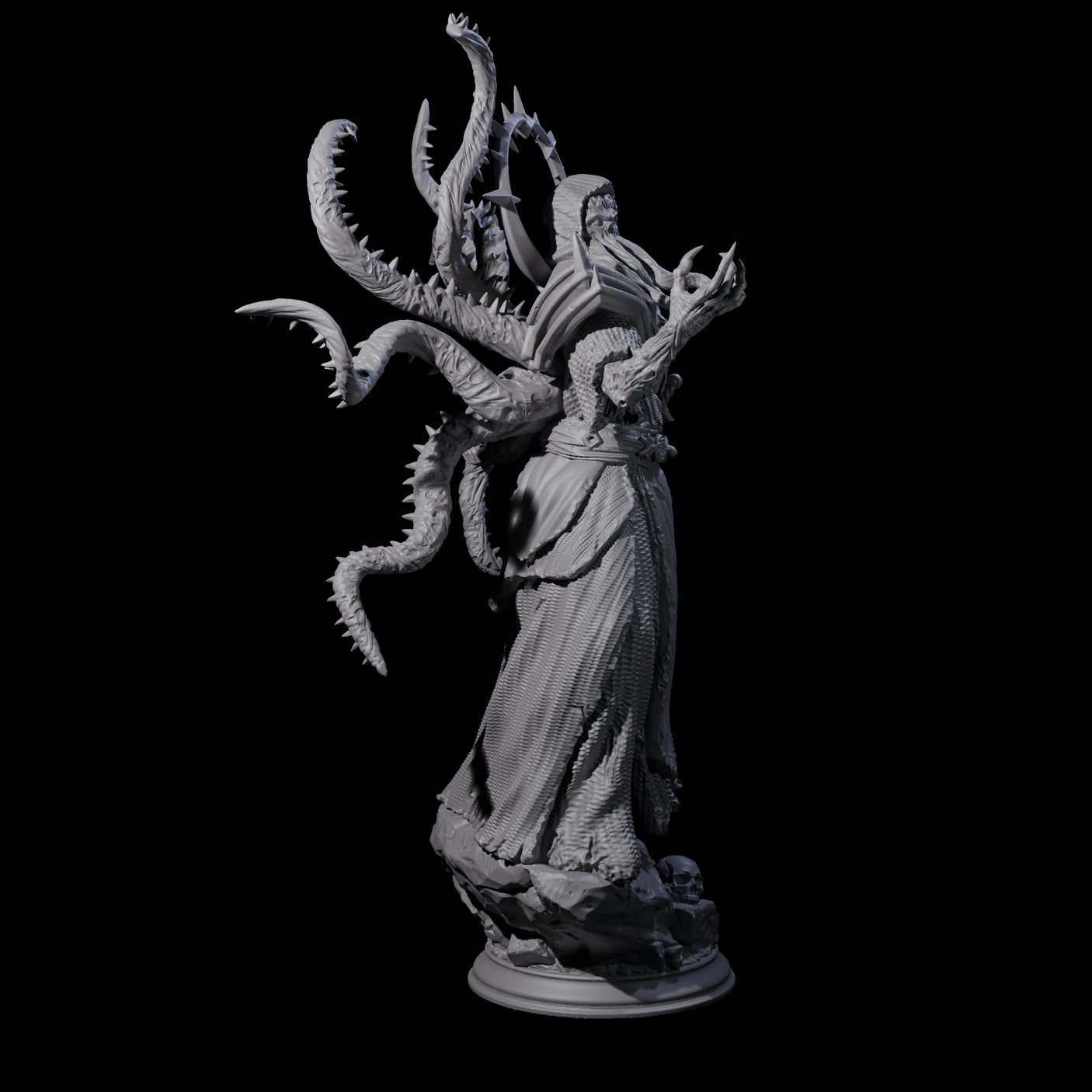 Undead Mind Flayer Miniature for Dungeons and Dragons, Pathfinder or other TTRPGs