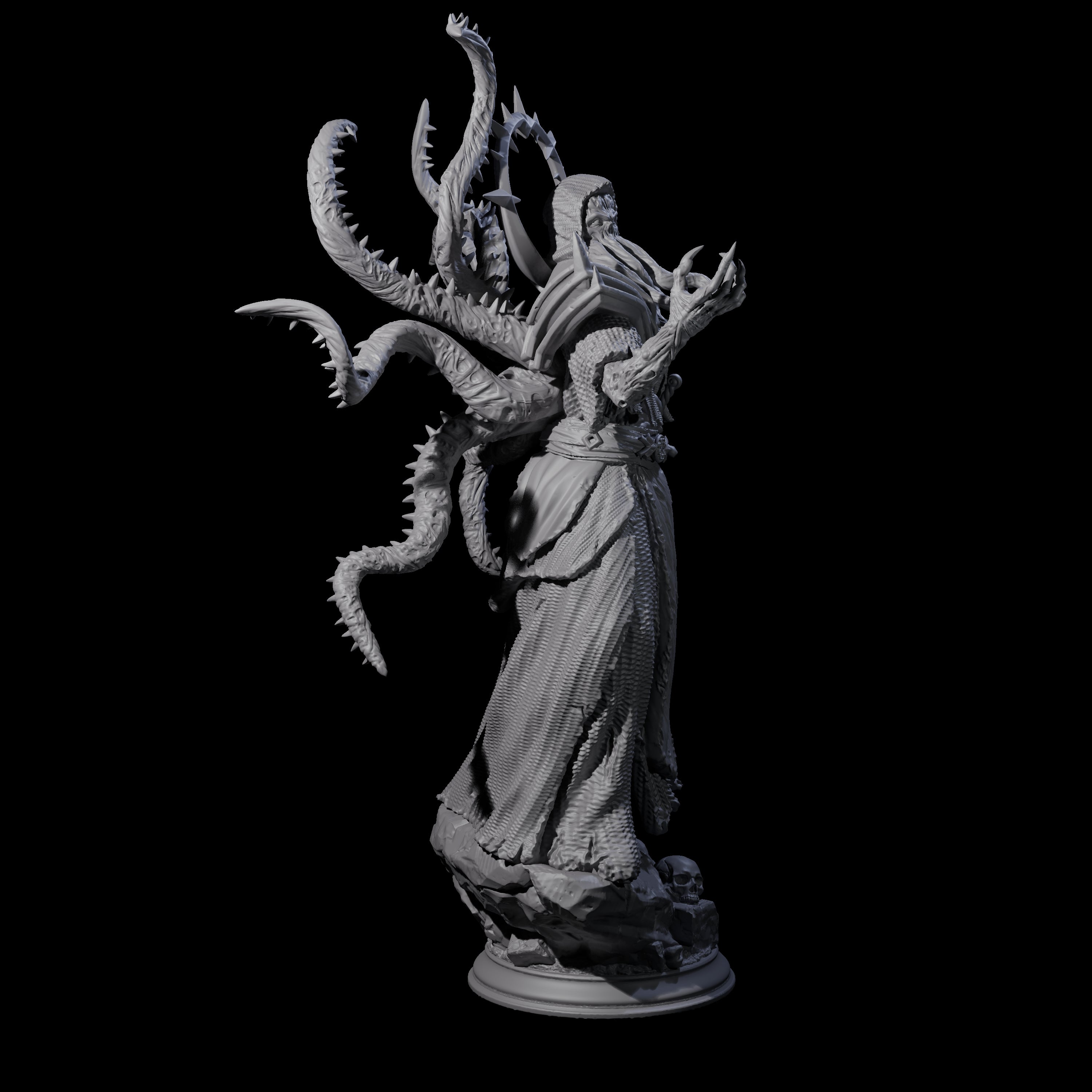 Undead Mind Flayer Miniature for Dungeons and Dragons, Pathfinder or other TTRPGs