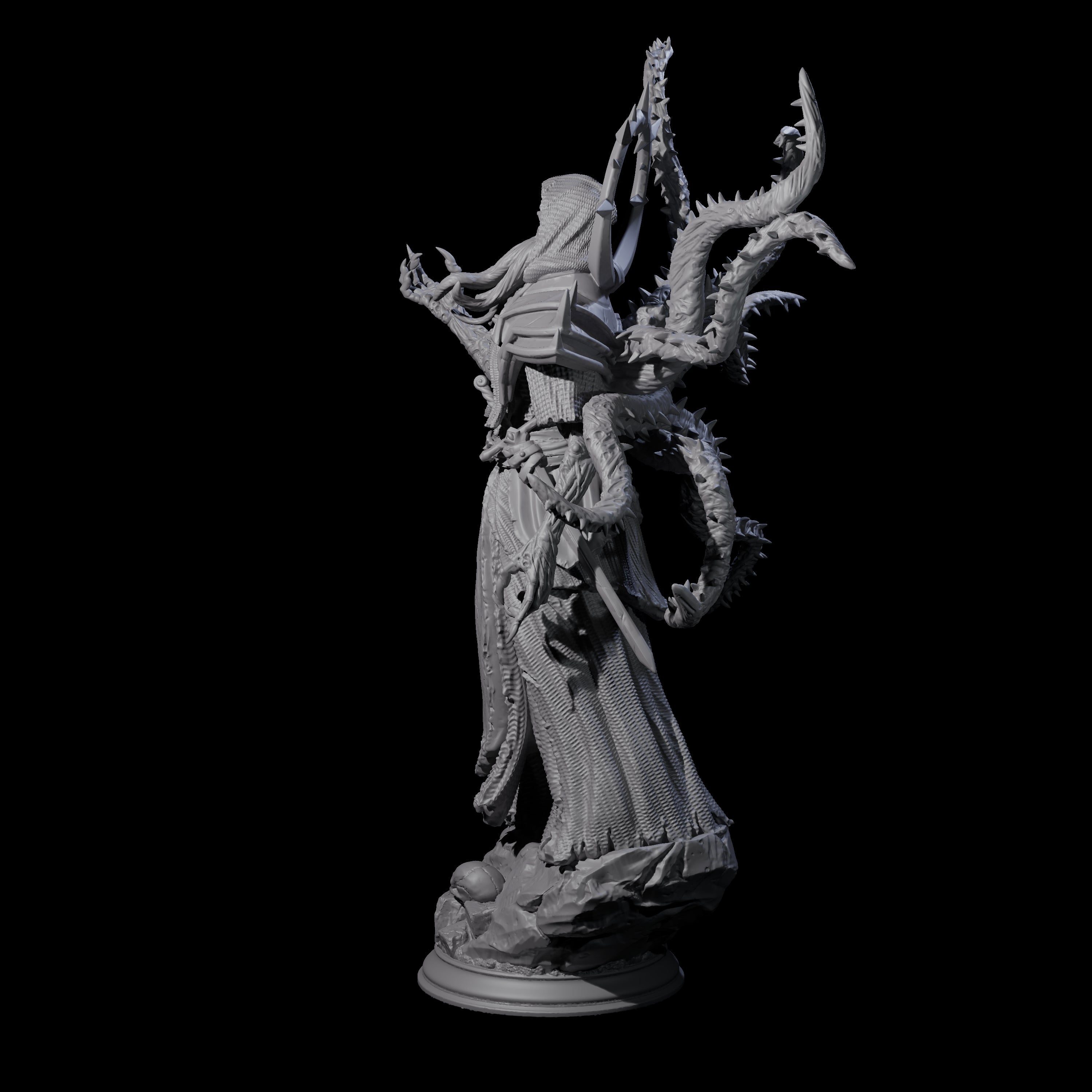 Undead Mind Flayer Miniature for Dungeons and Dragons, Pathfinder or other TTRPGs