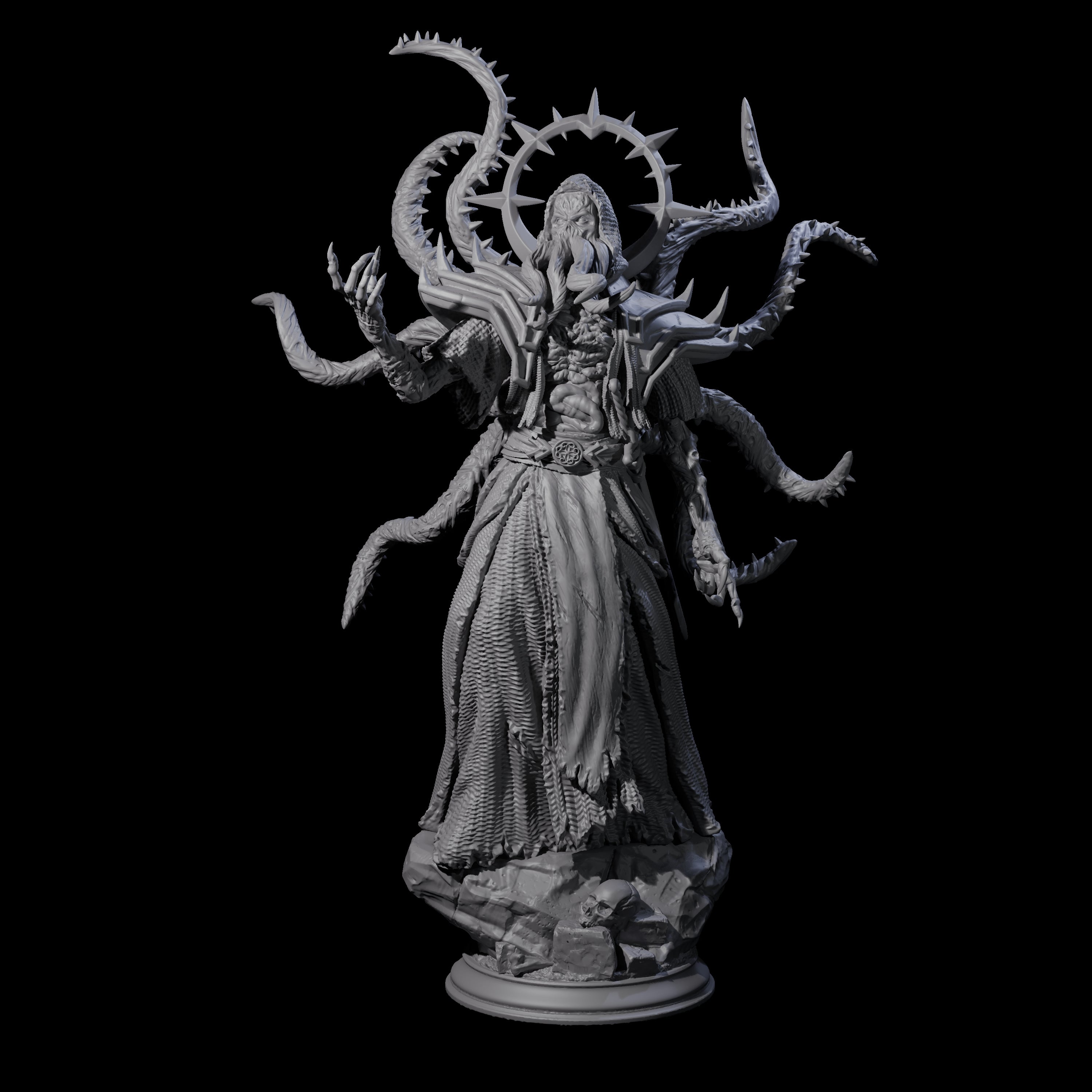 Undead Mind Flayer Miniature for Dungeons and Dragons, Pathfinder or other TTRPGs