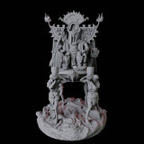Undead Pharoh on Litter Miniature for Dungeons and Dragons, Pathfinder or other TTRPGs