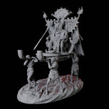 Undead Pharoh on Litter Miniature for Dungeons and Dragons, Pathfinder or other TTRPGs