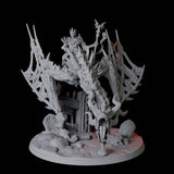 Undead Warlock riding a Dracolich Miniature for Dungeons and Dragons, Pathfinder or other TTRPGs