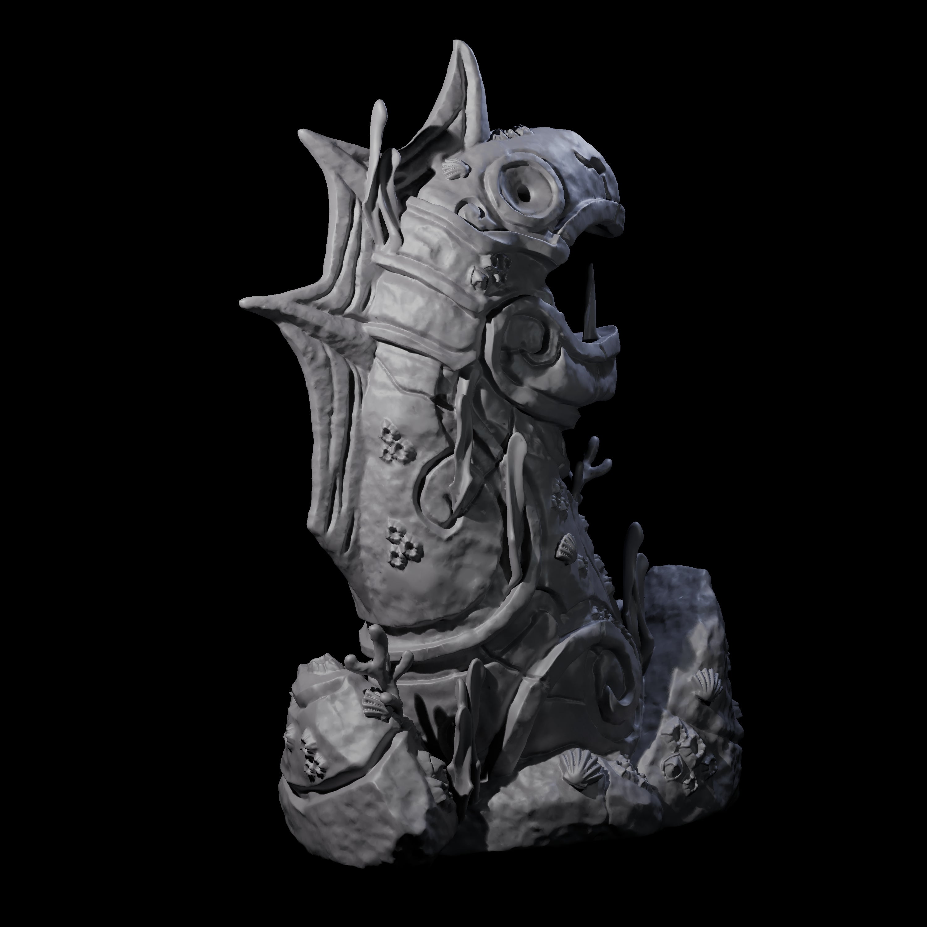 Underwater Ruined Statue B Miniature for Dungeons and Dragons, Pathfinder or other TTRPGs