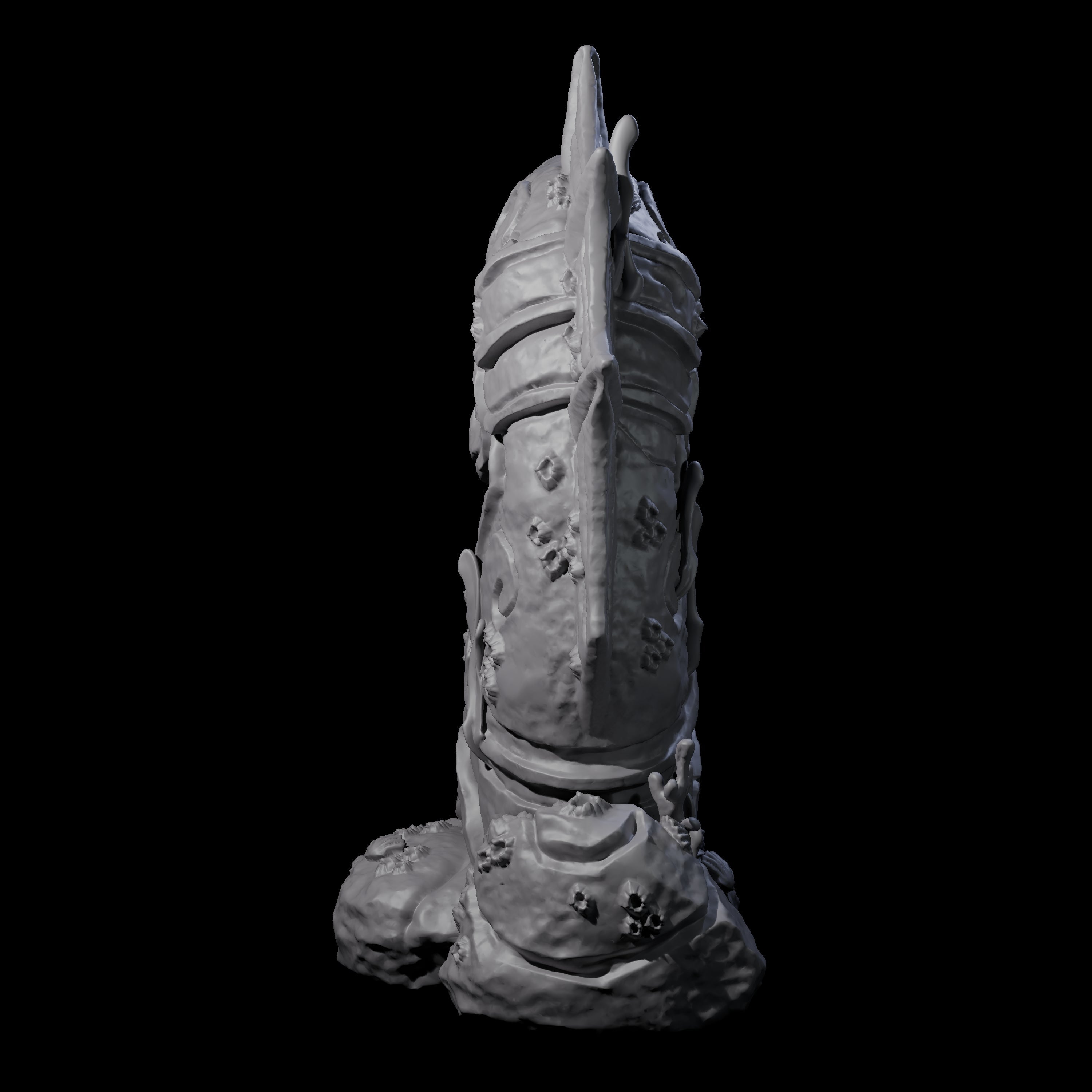 Underwater Ruined Statue B Miniature for Dungeons and Dragons, Pathfinder or other TTRPGs