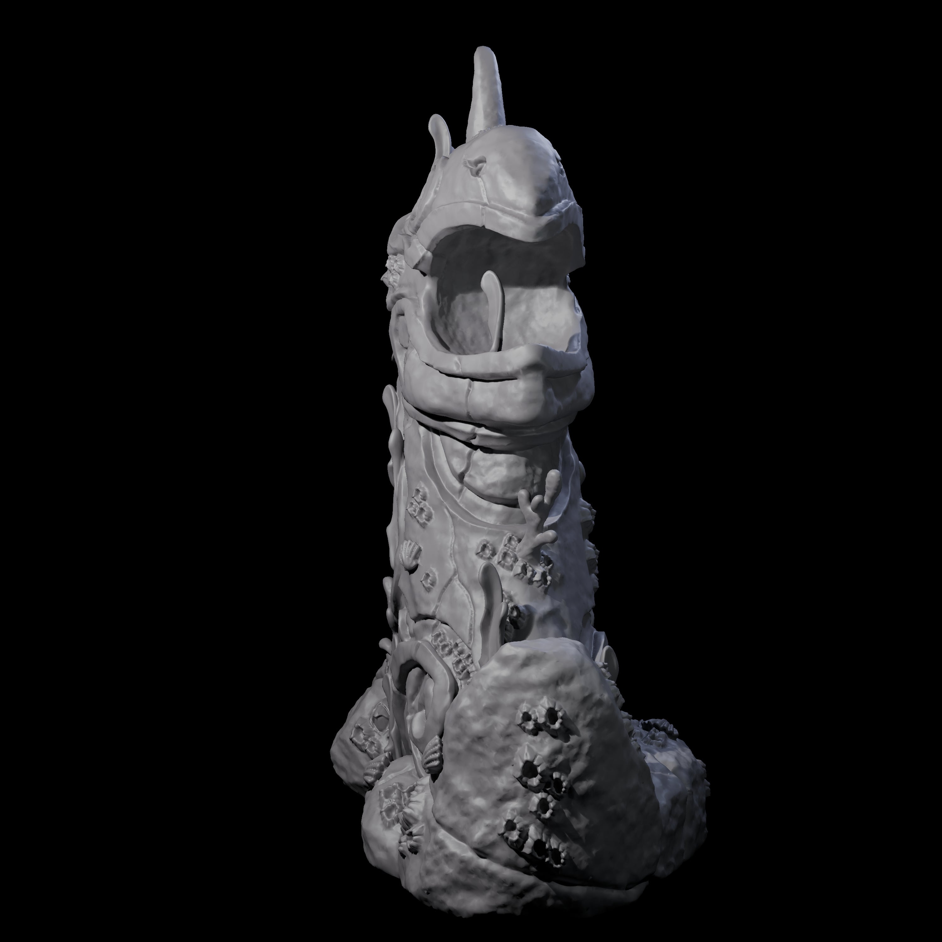 Underwater Ruined Statue B Miniature for Dungeons and Dragons, Pathfinder or other TTRPGs