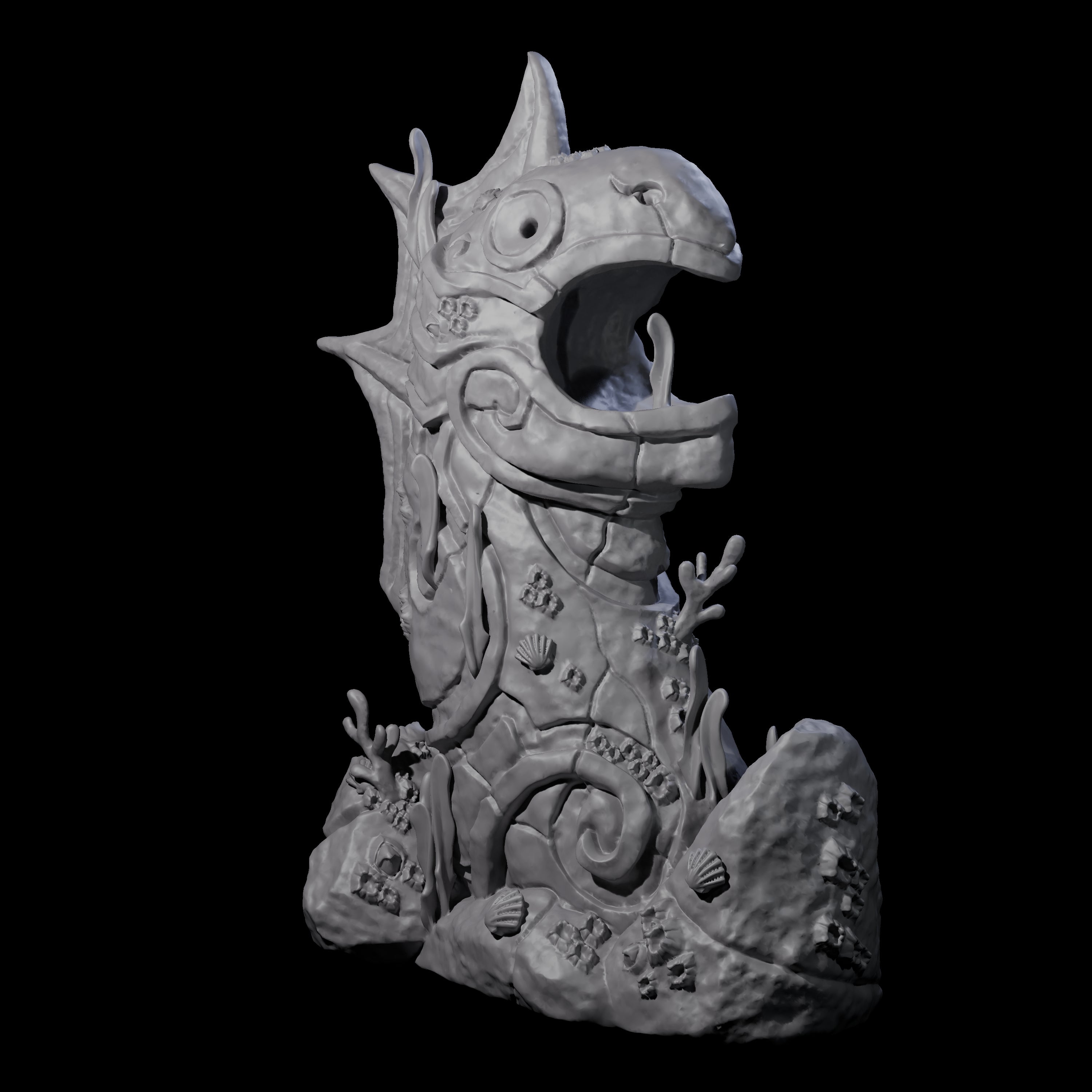 Underwater Ruined Statue B Miniature for Dungeons and Dragons, Pathfinder or other TTRPGs