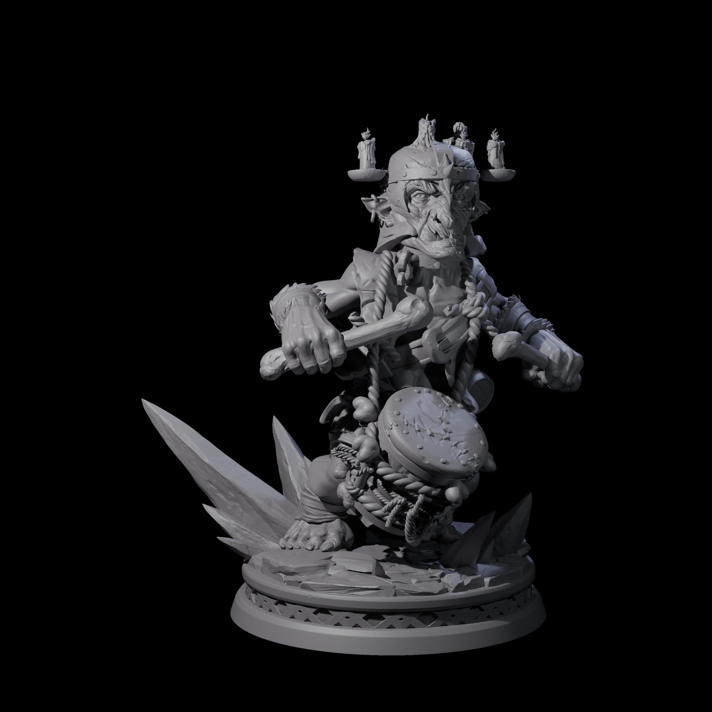 Unflappable Goblin Drummer Miniature for Dungeons and Dragons, Pathfinder or other TTRPGs