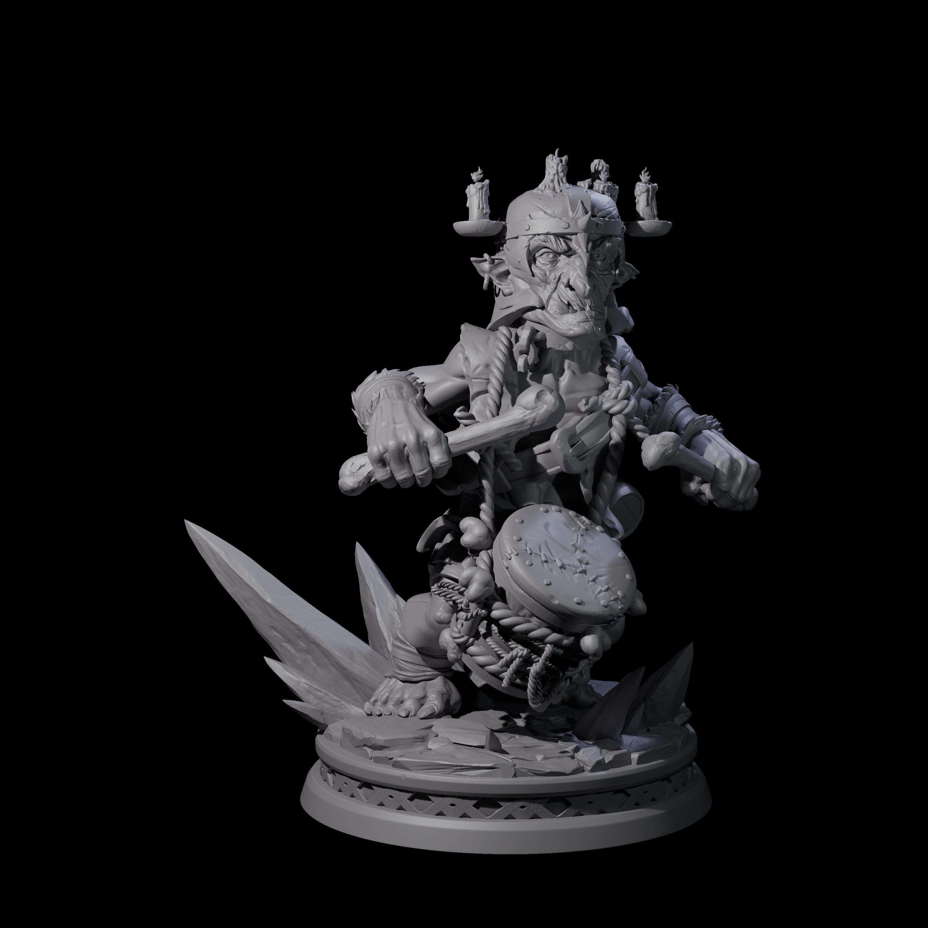 Unflappable Goblin Drummer Miniature for Dungeons and Dragons, Pathfinder or other TTRPGs